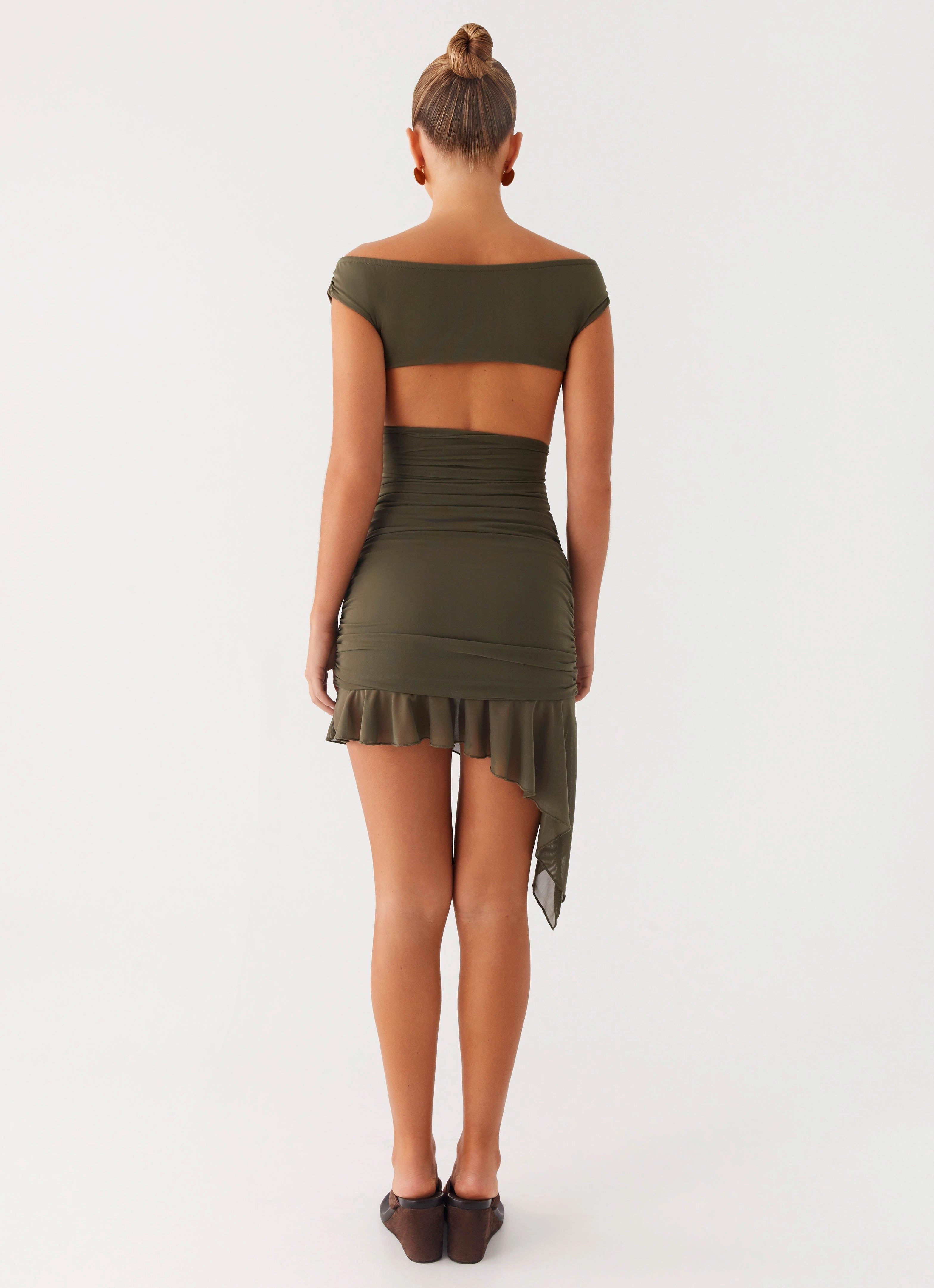 Ivy Whisper Mini Dress - Khaki Chilly Comfort Wear
