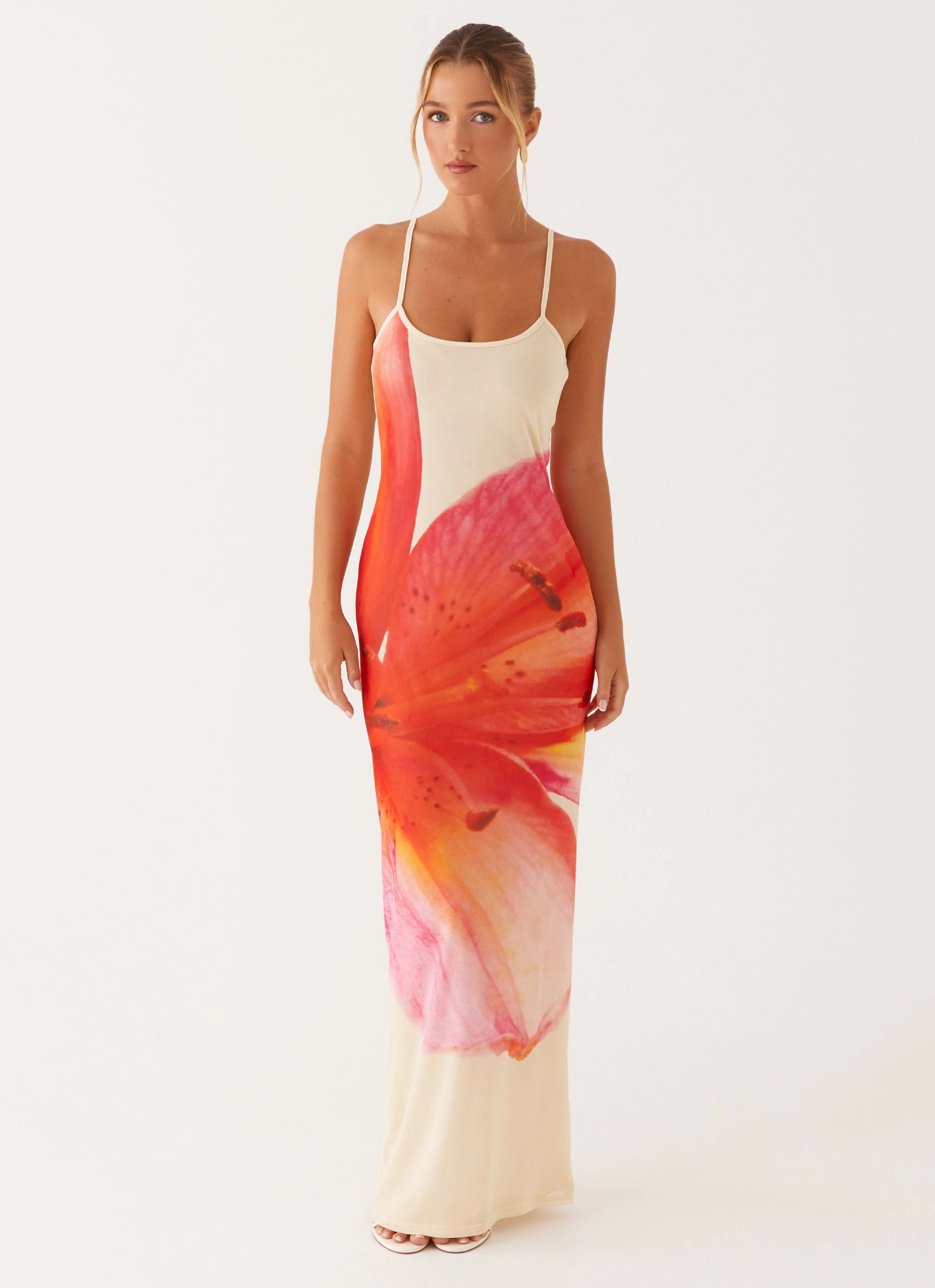 City Casual Bad News Mesh Maxi Dress - Yellow Floral