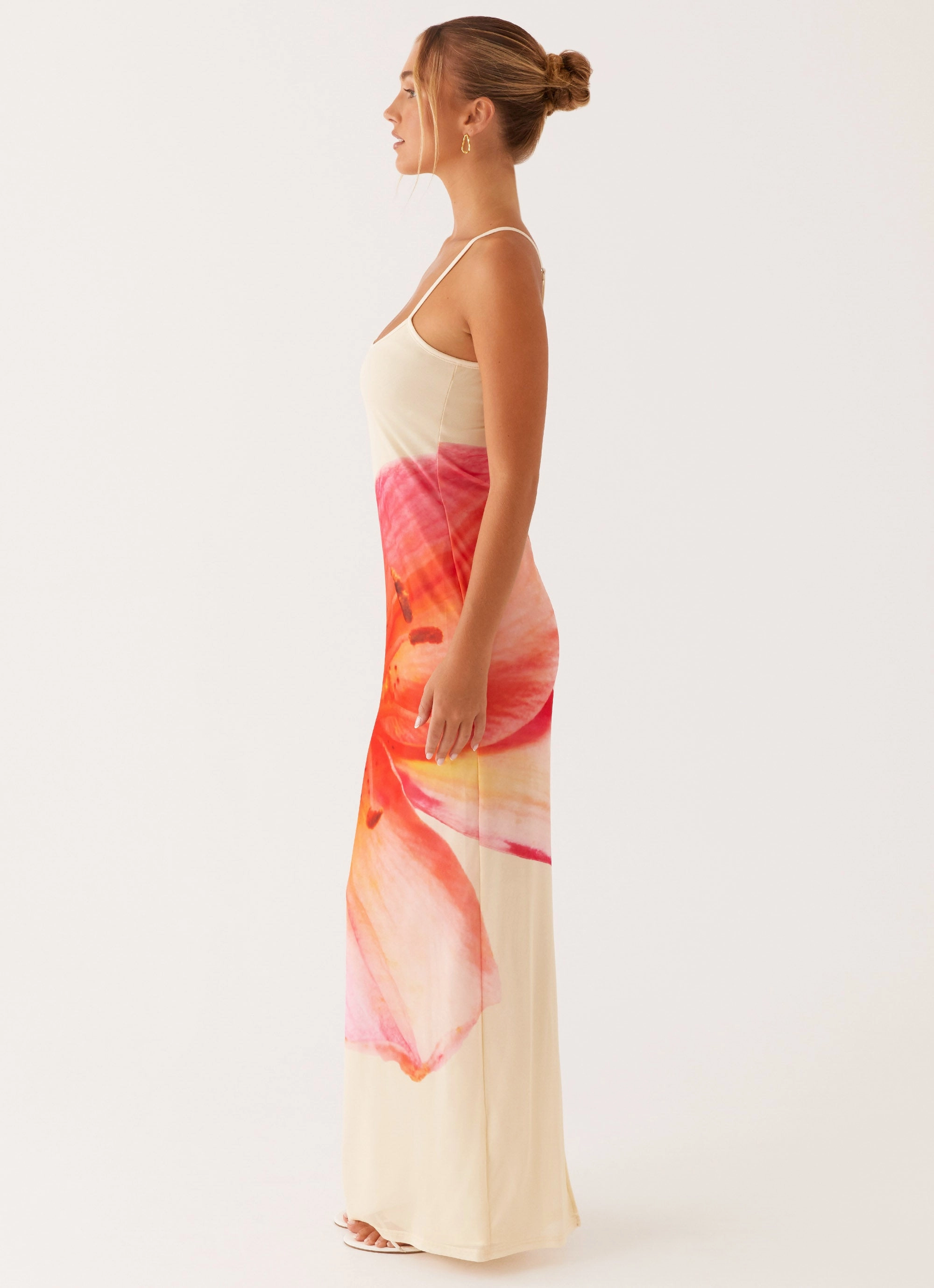 Bad News Mesh Maxi Dress - Yellow Floral LightweightMaterial All-Purpose Comfort