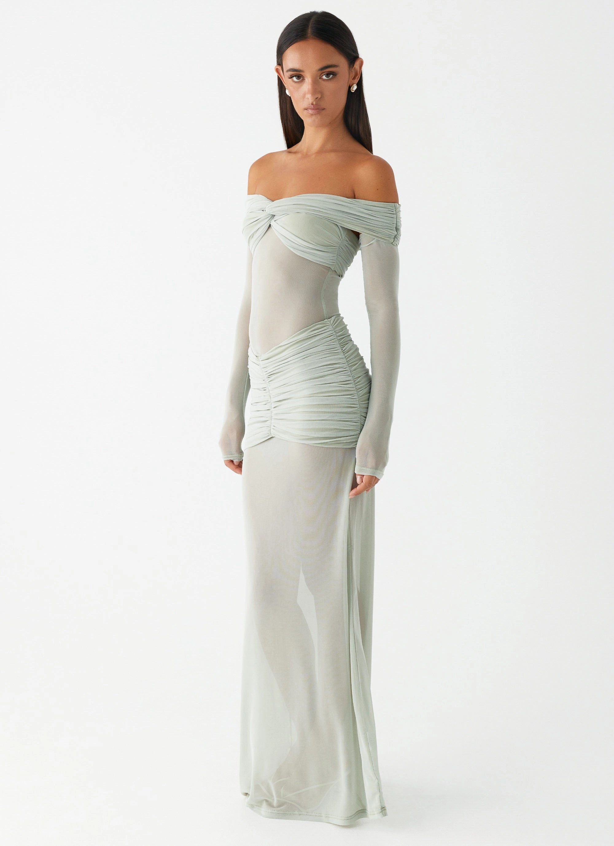 WideCollarDesign Mercy Maxi Dress - Sage