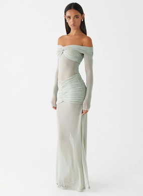WideCollarDesign Mercy Maxi Dress - Sage