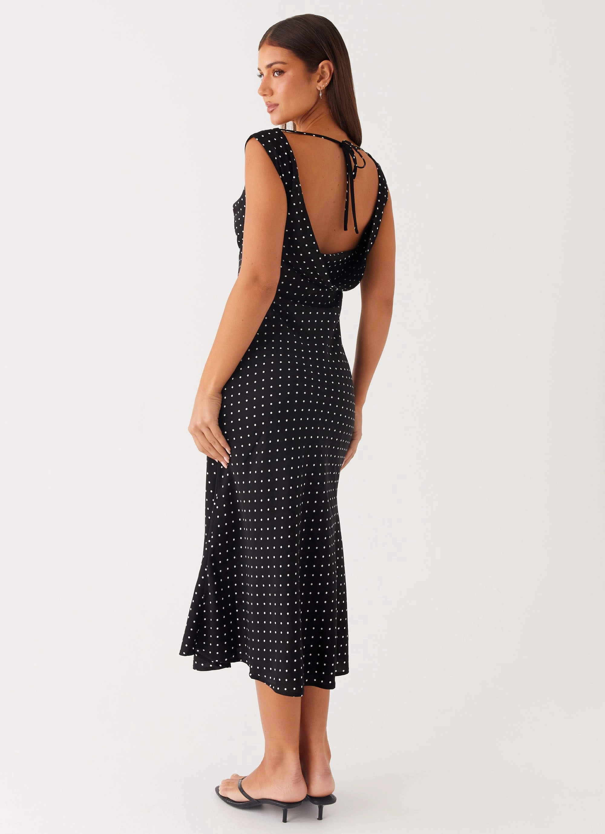 Role Model Maxi Dress - Black Polka Dot Clean Touch Office Wear