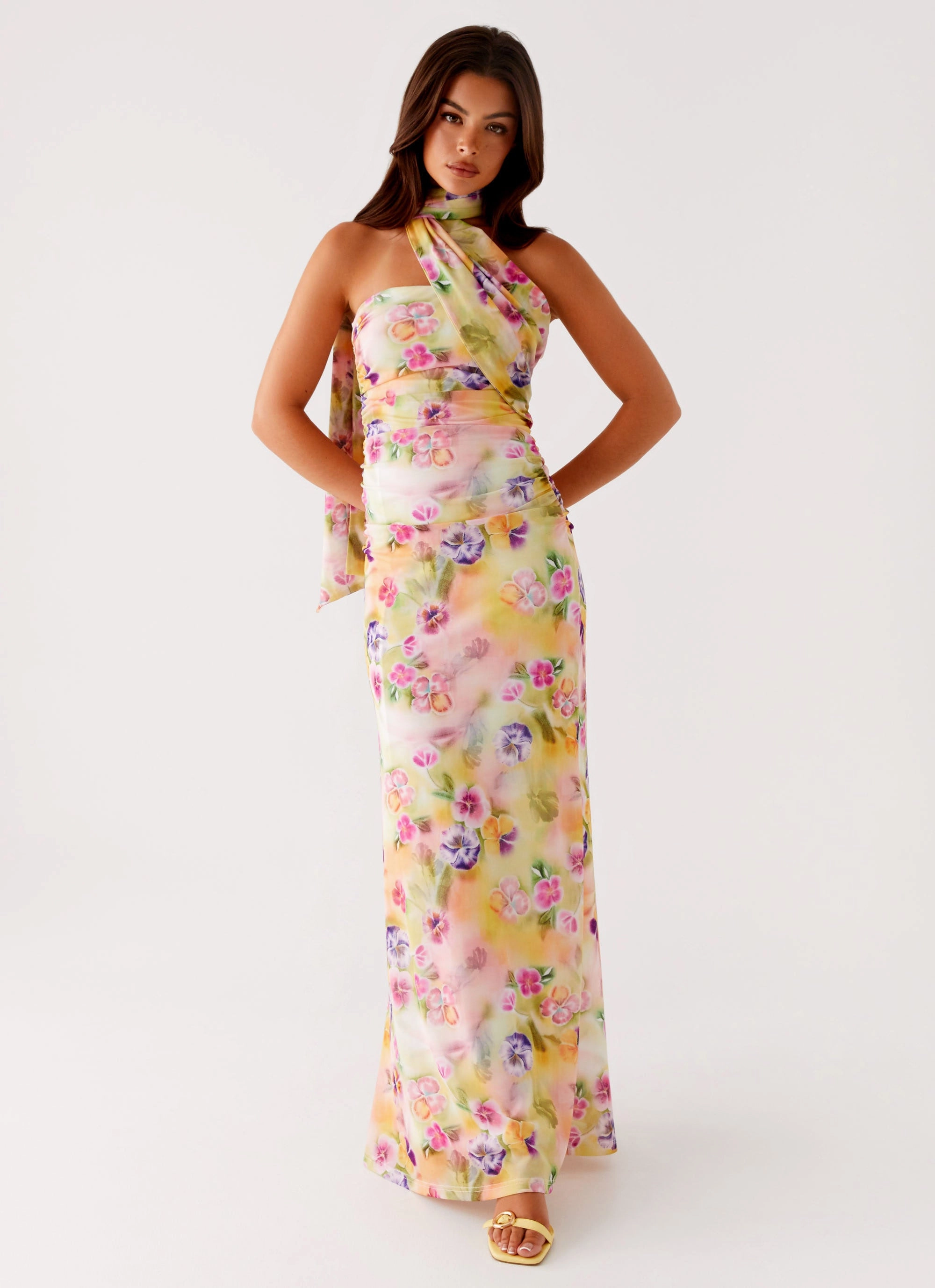 Songbird Maxi Dress - Sunburst Floral Texture Soft
