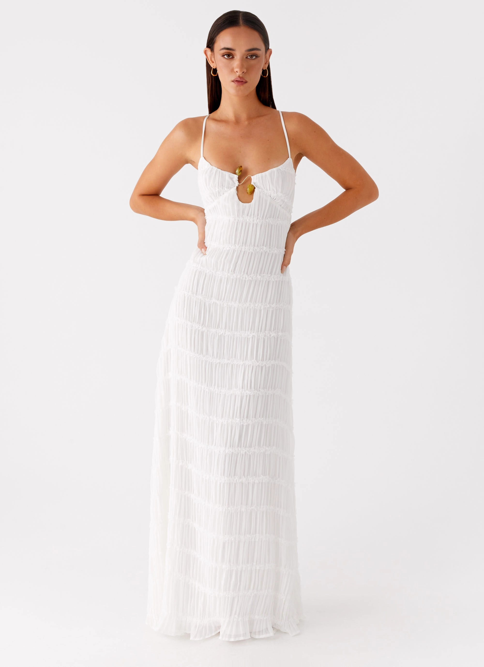 Darwin Maxi Dress - White Chic Statement Music-Concert