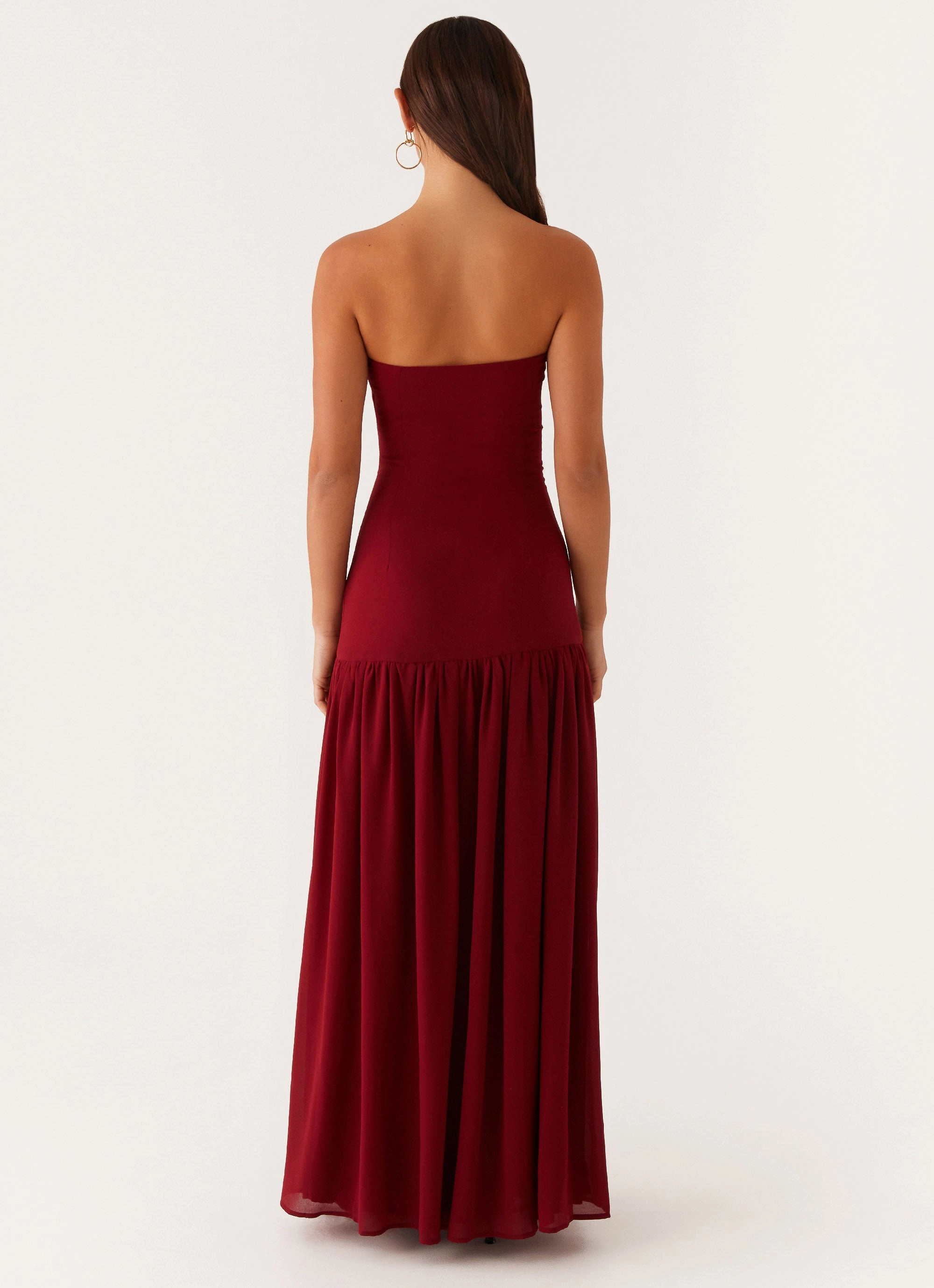 Eden Strapless Maxi Dress - Maroon Versatile Wearable