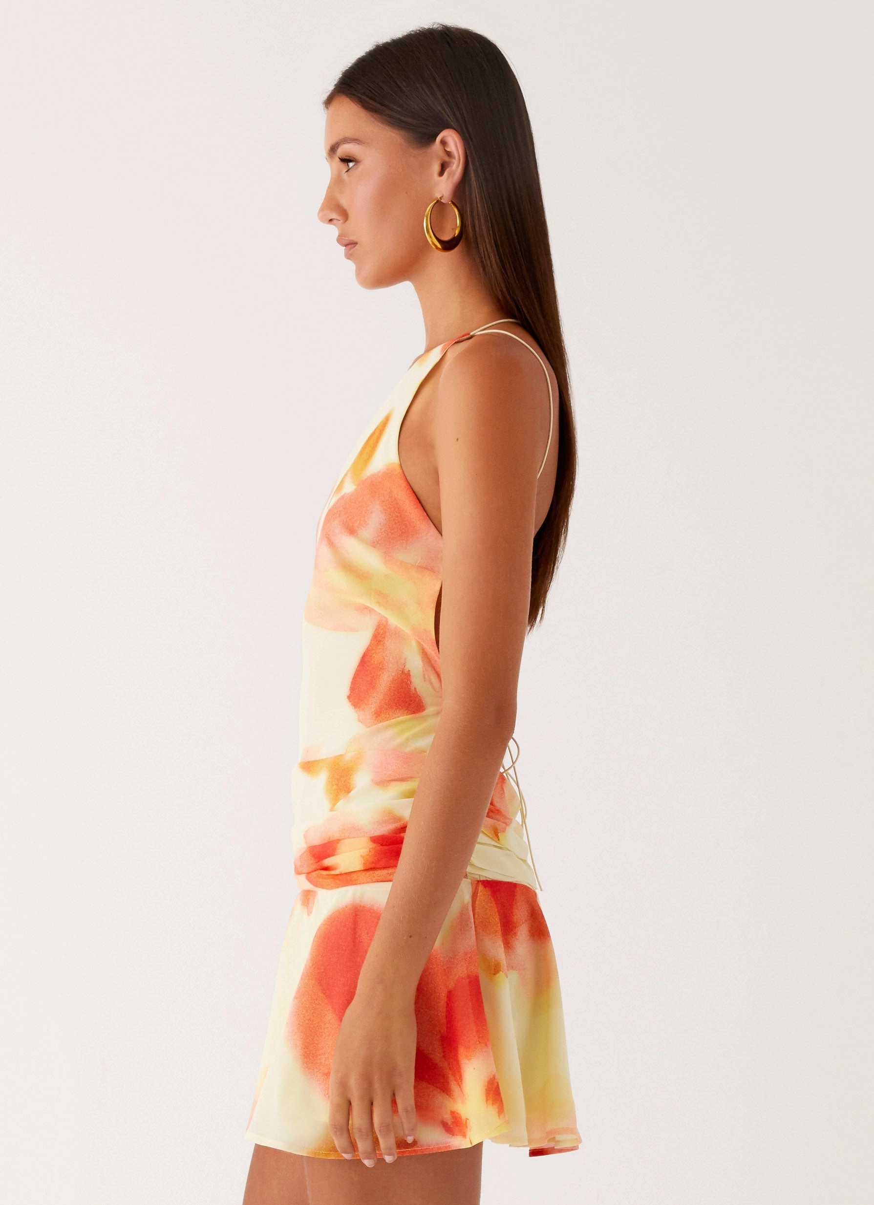 Meah Backless Mini Dress - Mimosa Blossom Chill Feel