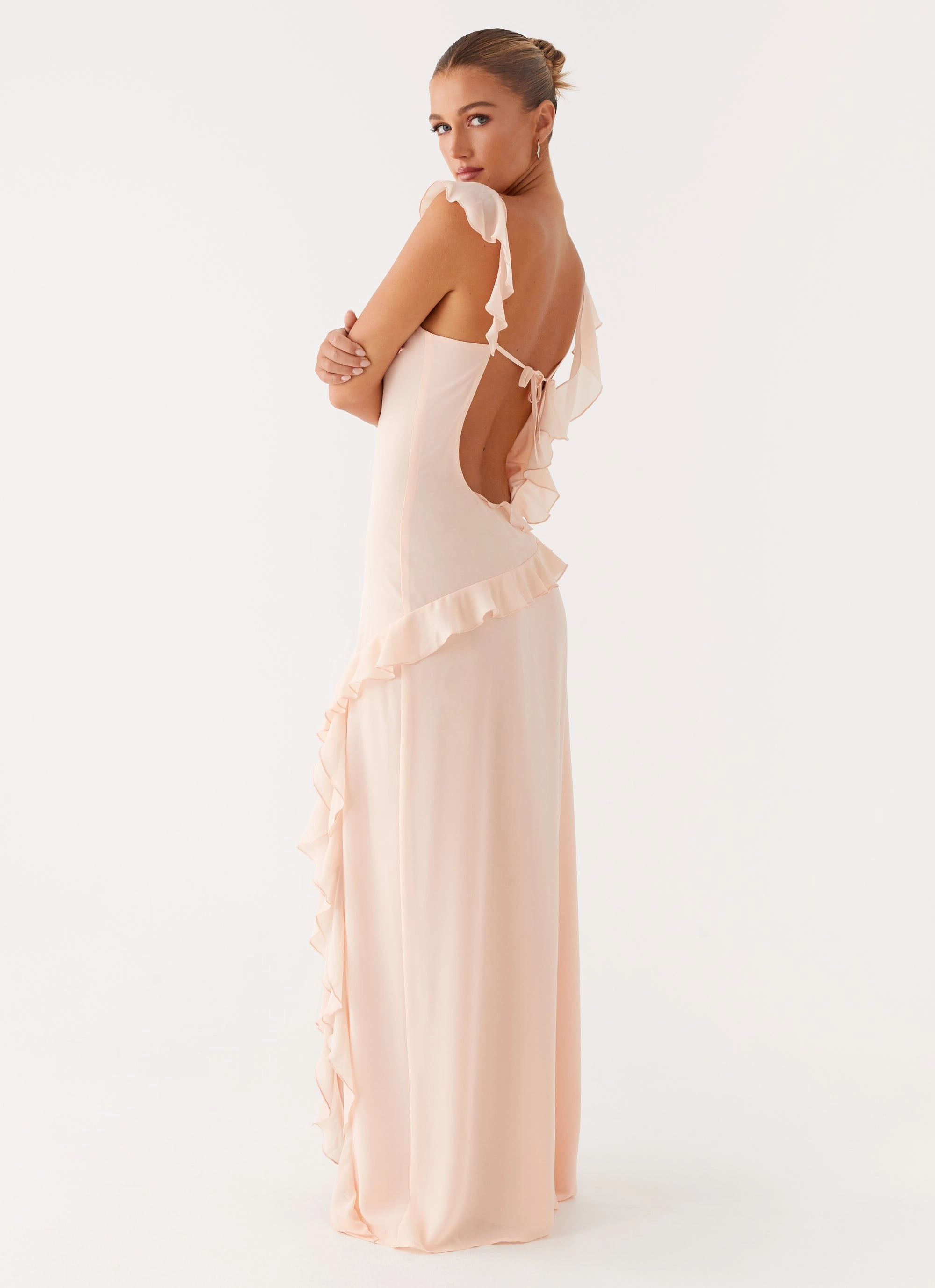 Polite Color Daily Silhouette Naya Maxi Dress - Peach