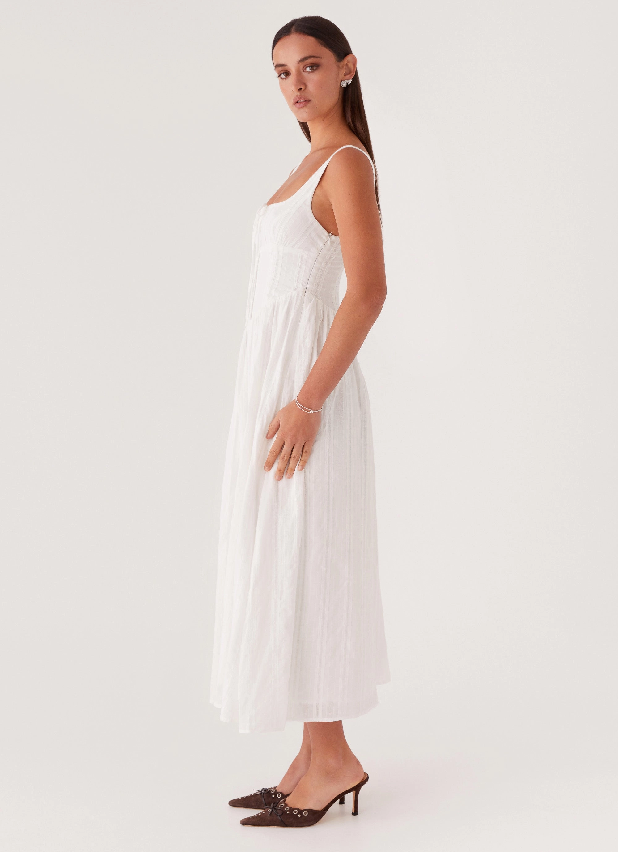 Soft fabric piece Pascuelle Midi Dress - White