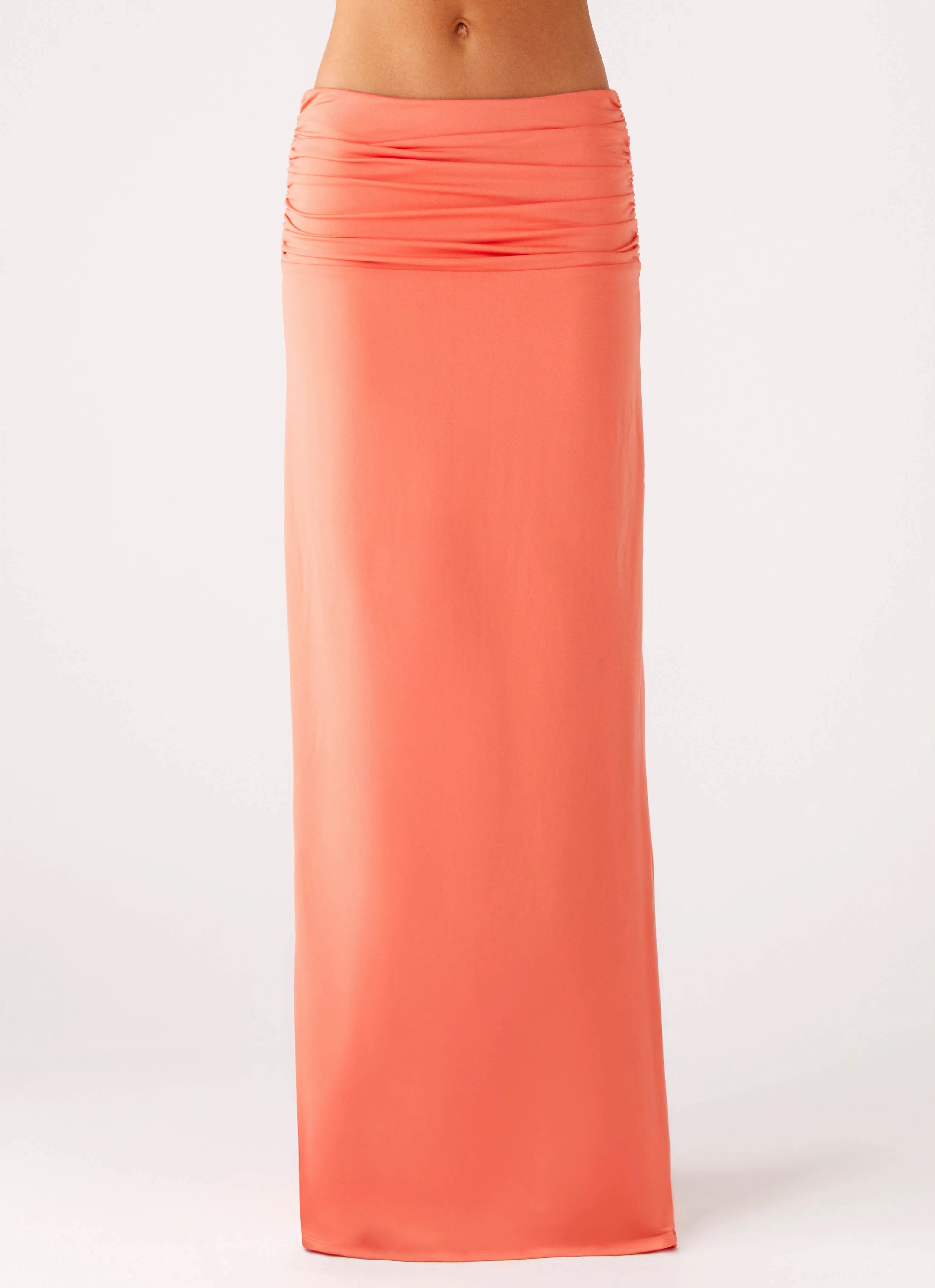 Elisabetta Maxi Skirt - Coral Foil Print