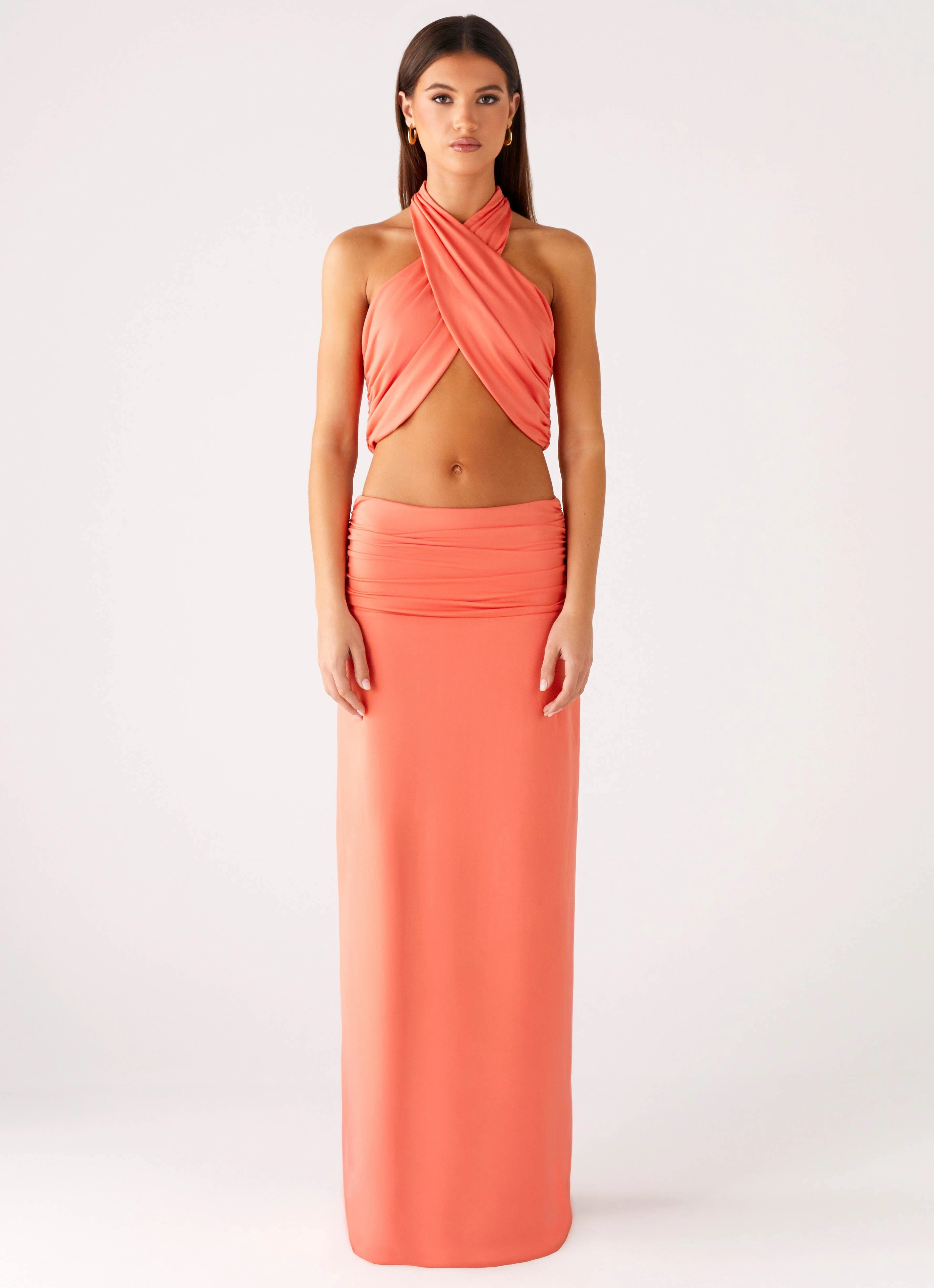 Elisabetta Maxi Skirt - Coral Subtle Look Relaxed Motion