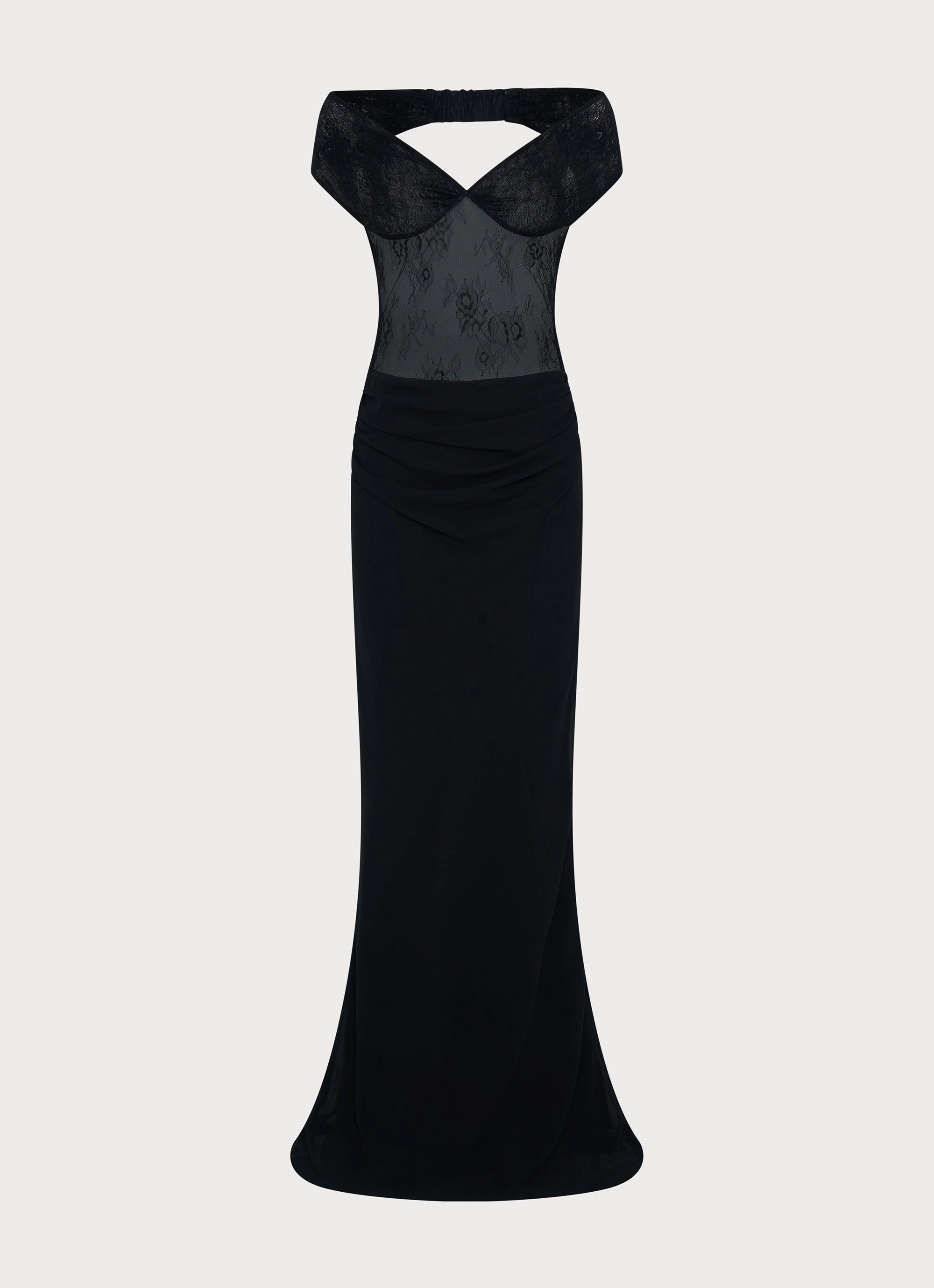 Elle Maxi Dress - Black Beadwork Zip-Closure