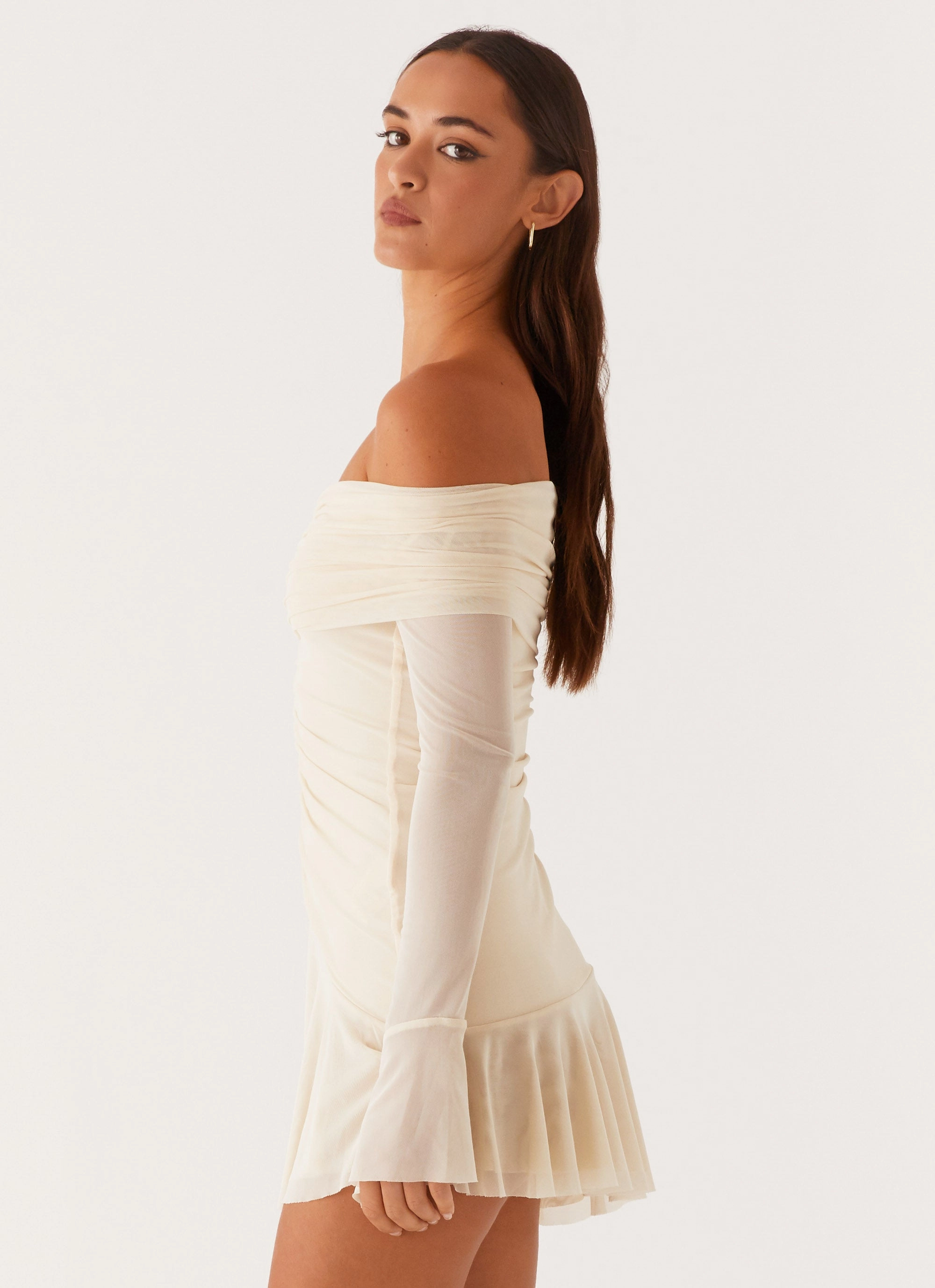 Ellis Ruched Mini Dress - Pastel Yellow Handmade Quality Tiered hem