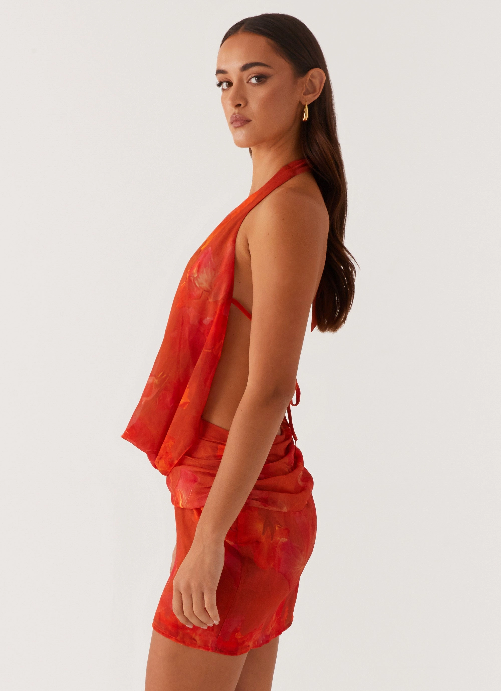 Elysia Chiffon Mini Dress - Amber Trend Ready
