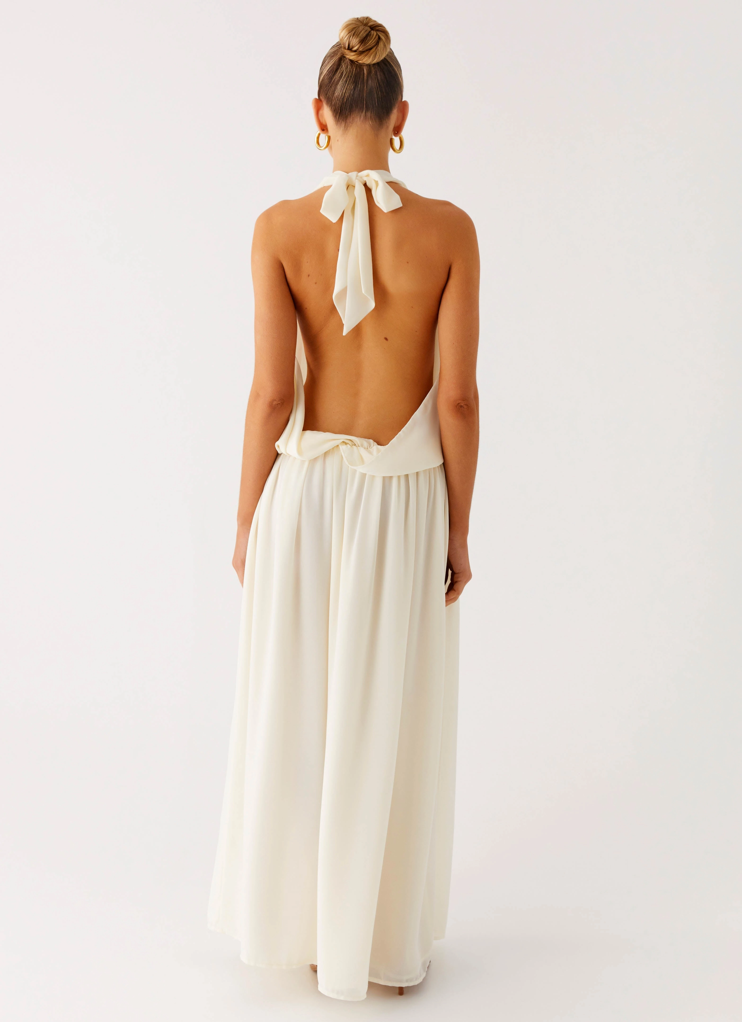 Smart Cut Narlah Halter Maxi Dress - Ivory
