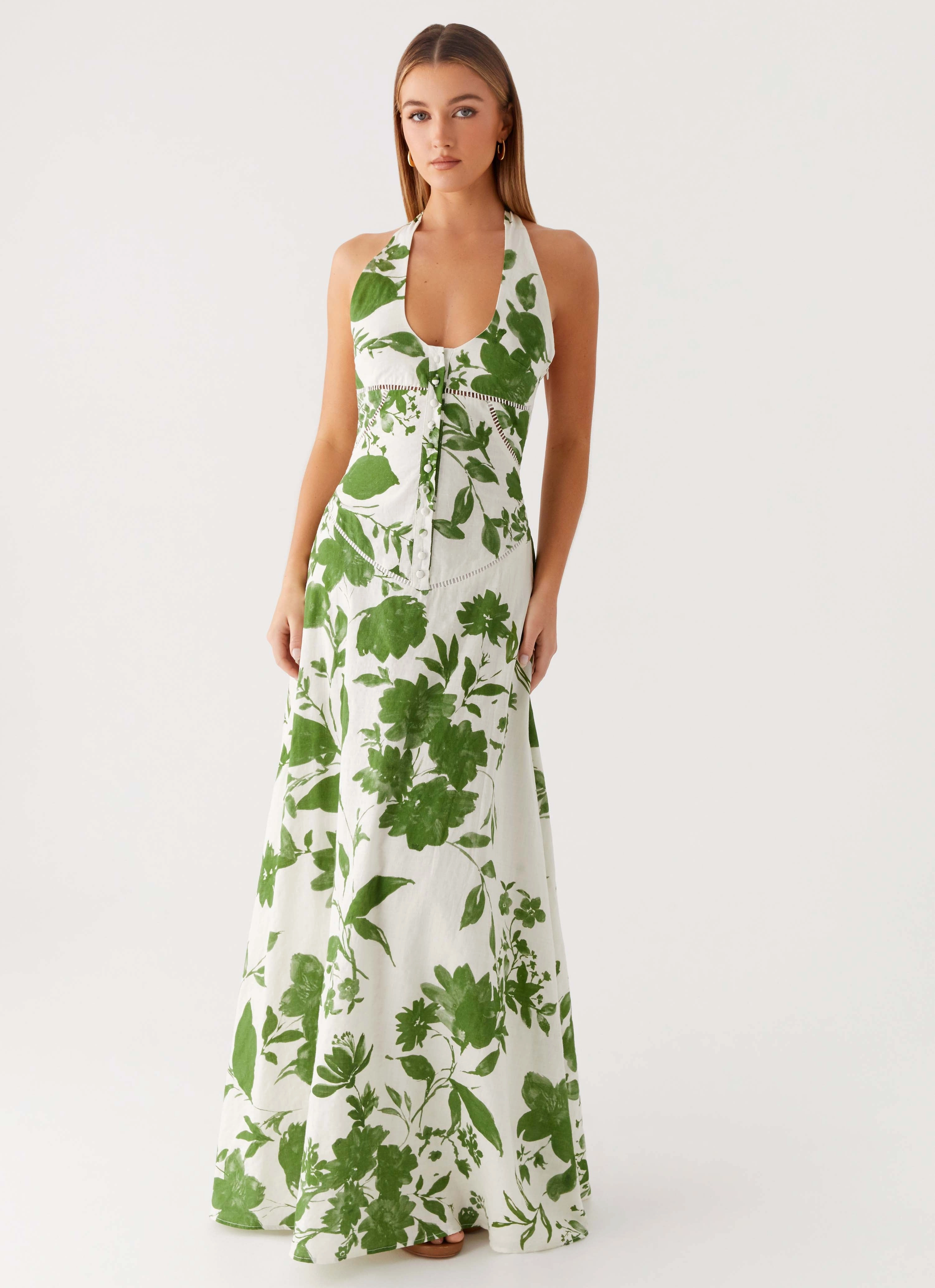 Ember Valley Maxi Dress - Verdant Bloom Street Edge