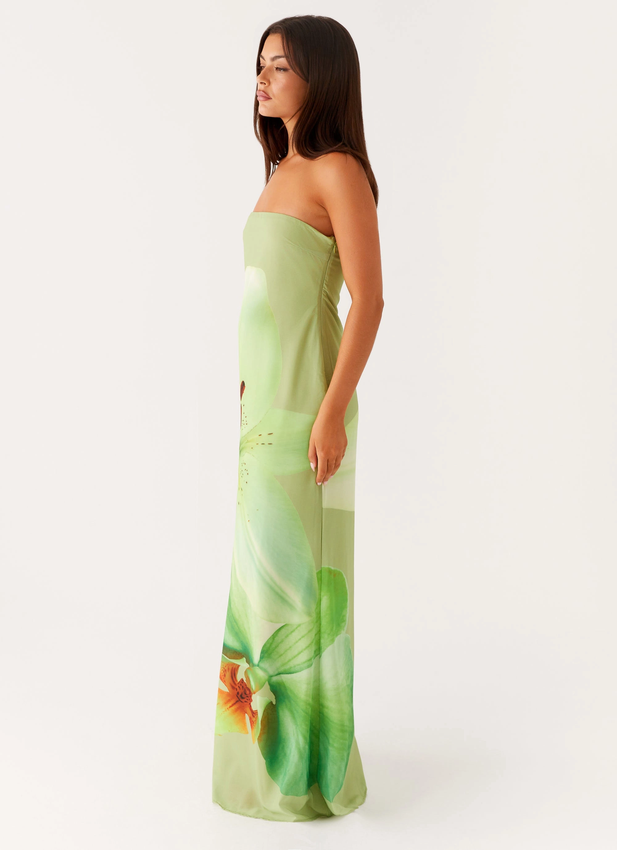 Darcy Maxi Dress - Green Floral Functional Wear