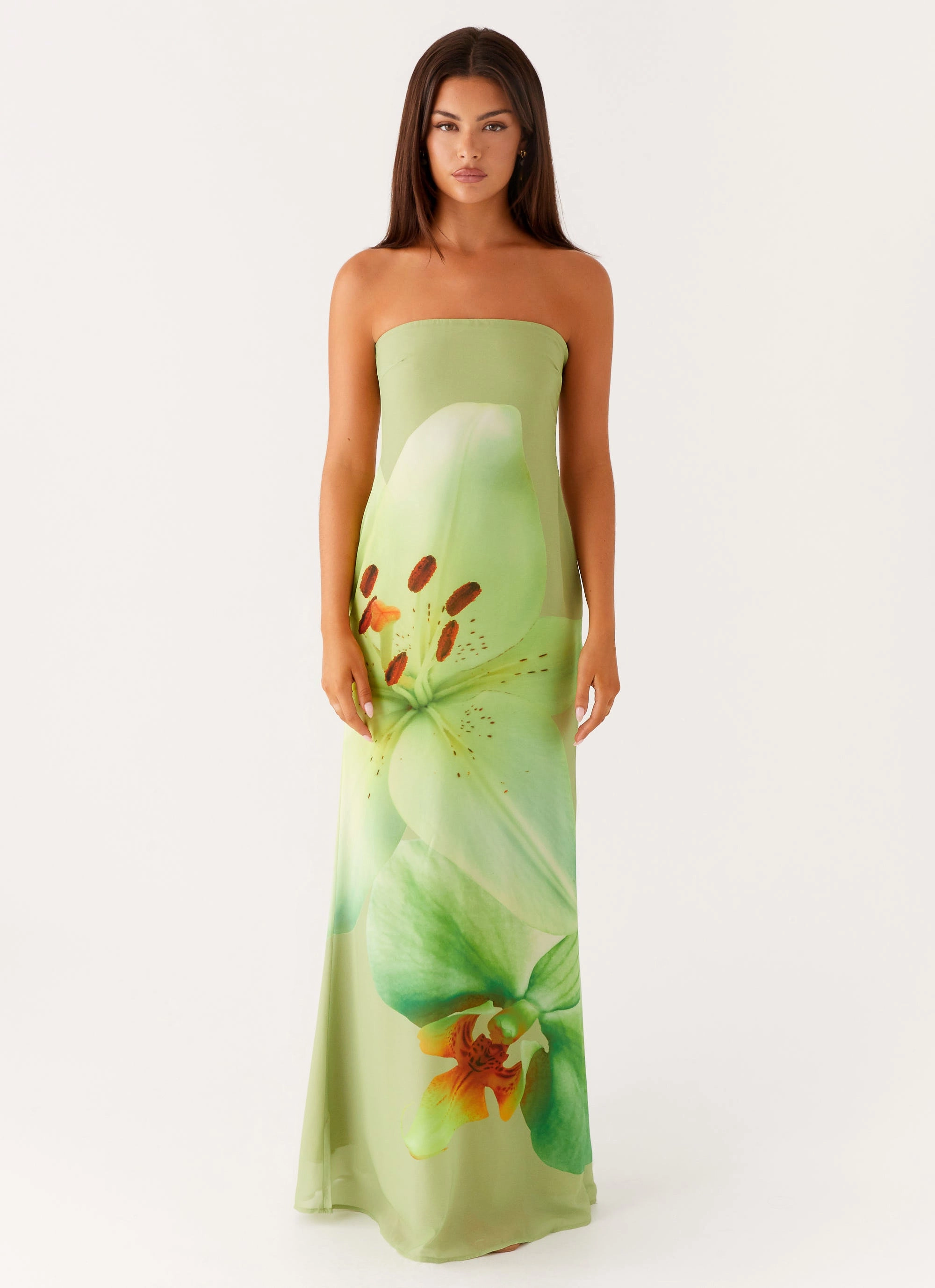 Simple Bow Darcy Maxi Dress - Green Floral