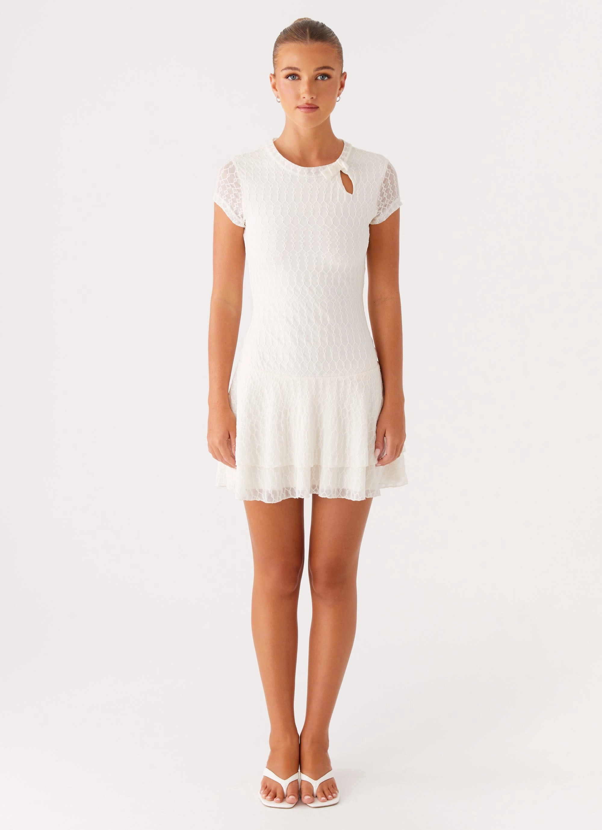 Esty Mini Dress - Ivory Celebrity Style Modern Chic