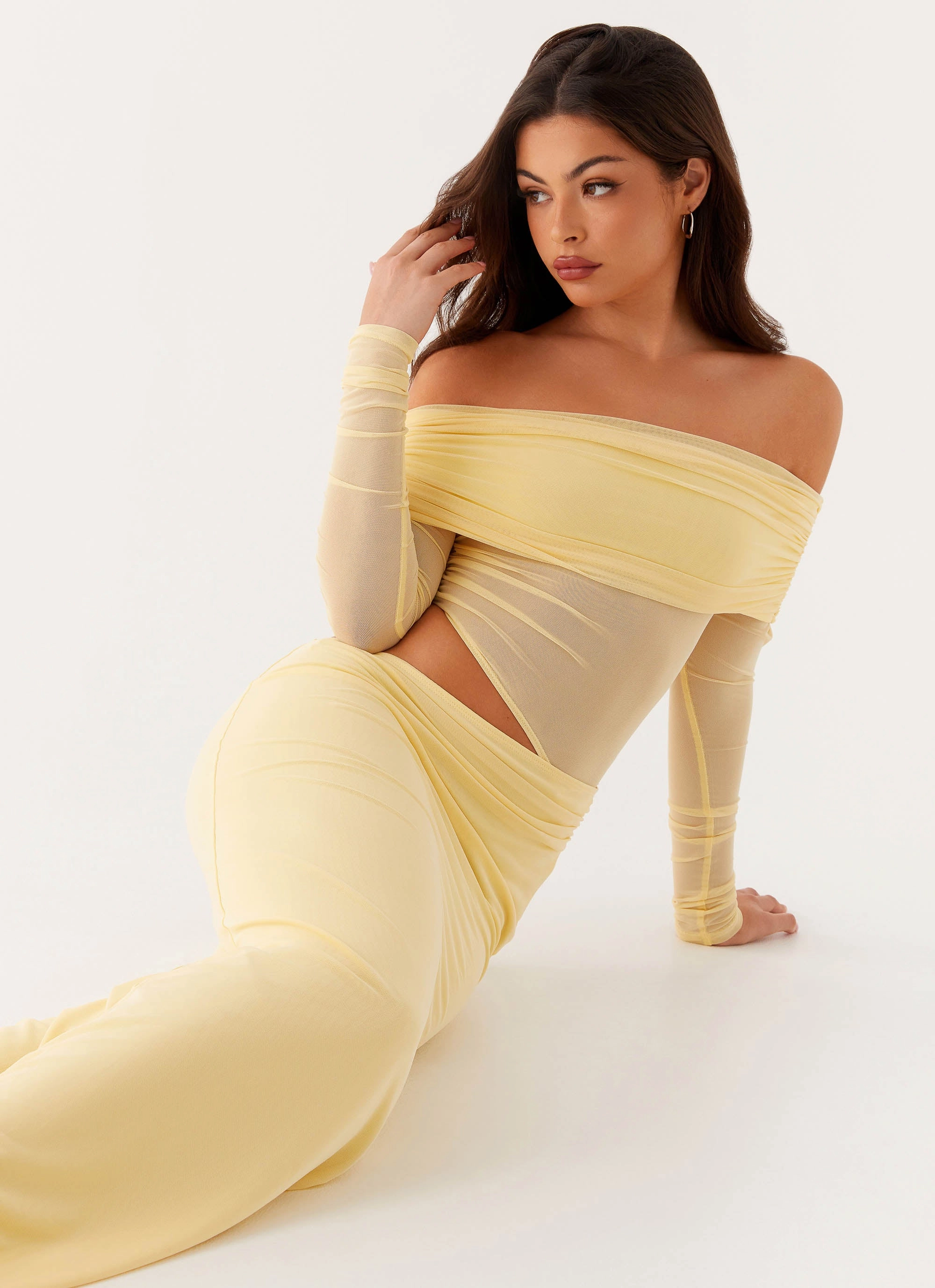 Emery Maxi Dress - Yellow Soft Weave