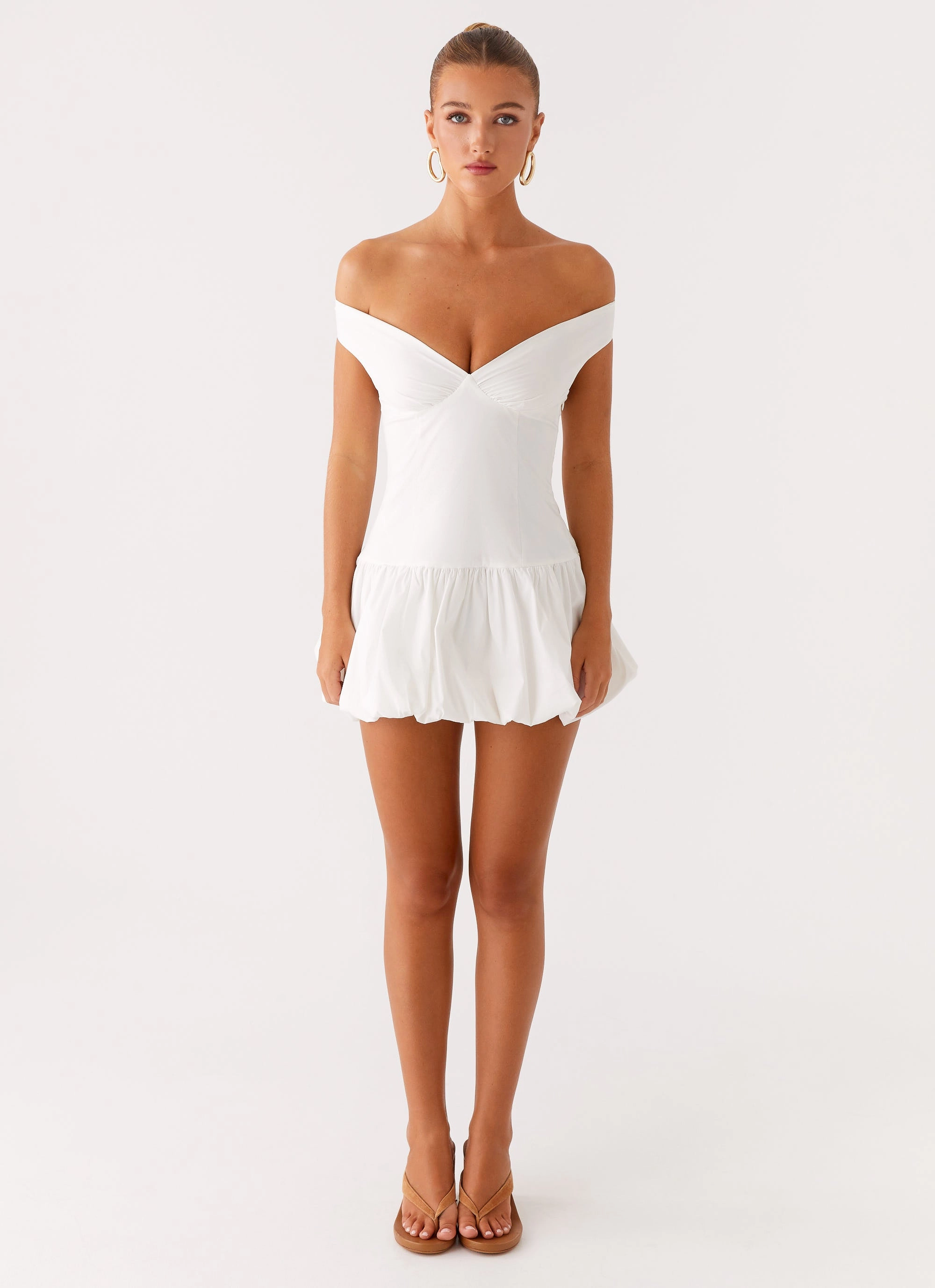 Endless Romance Off Shoulder Mini Dress - White Personality Style