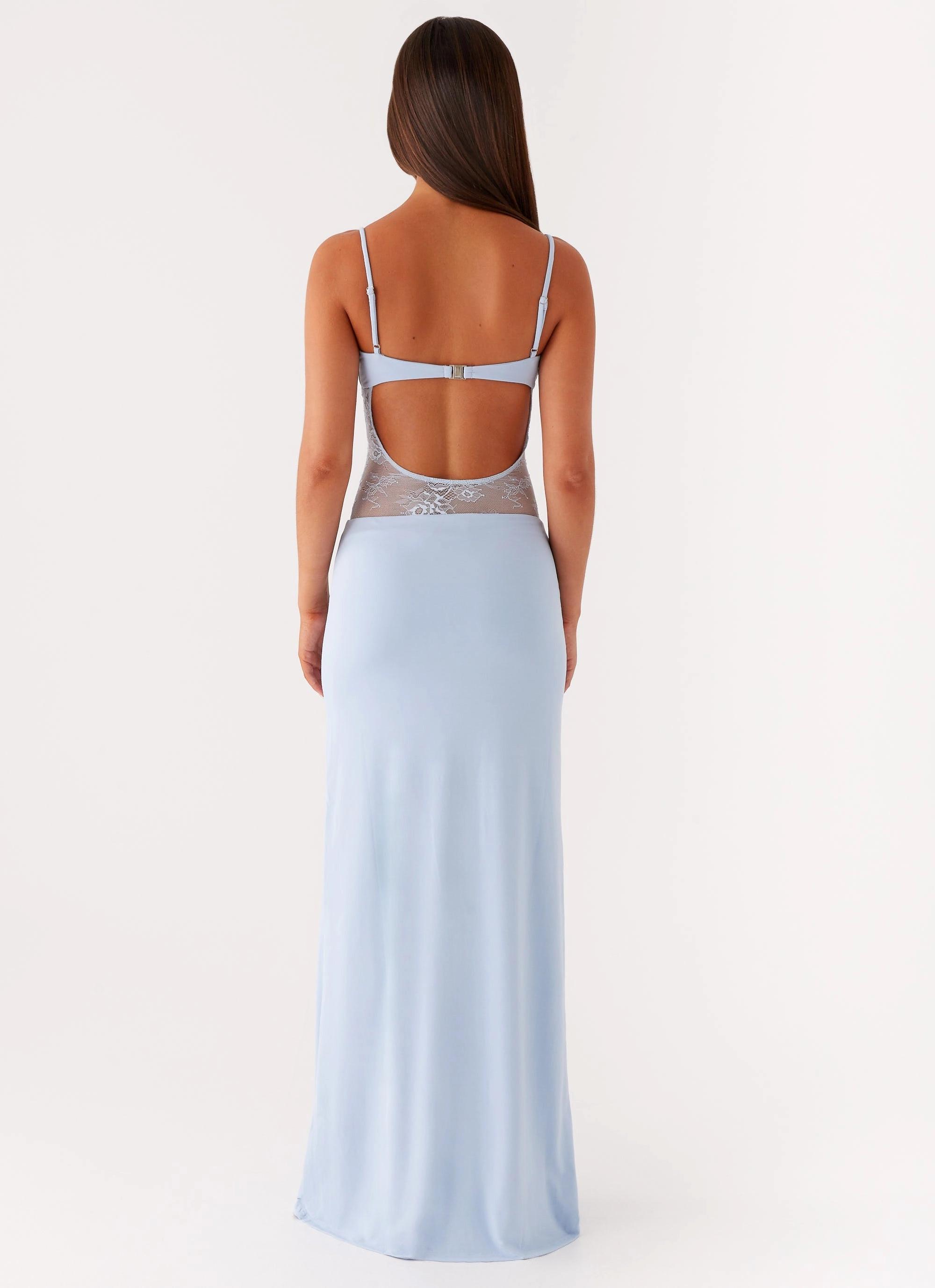 Simple Texture Envy Maxi Dress - Blue