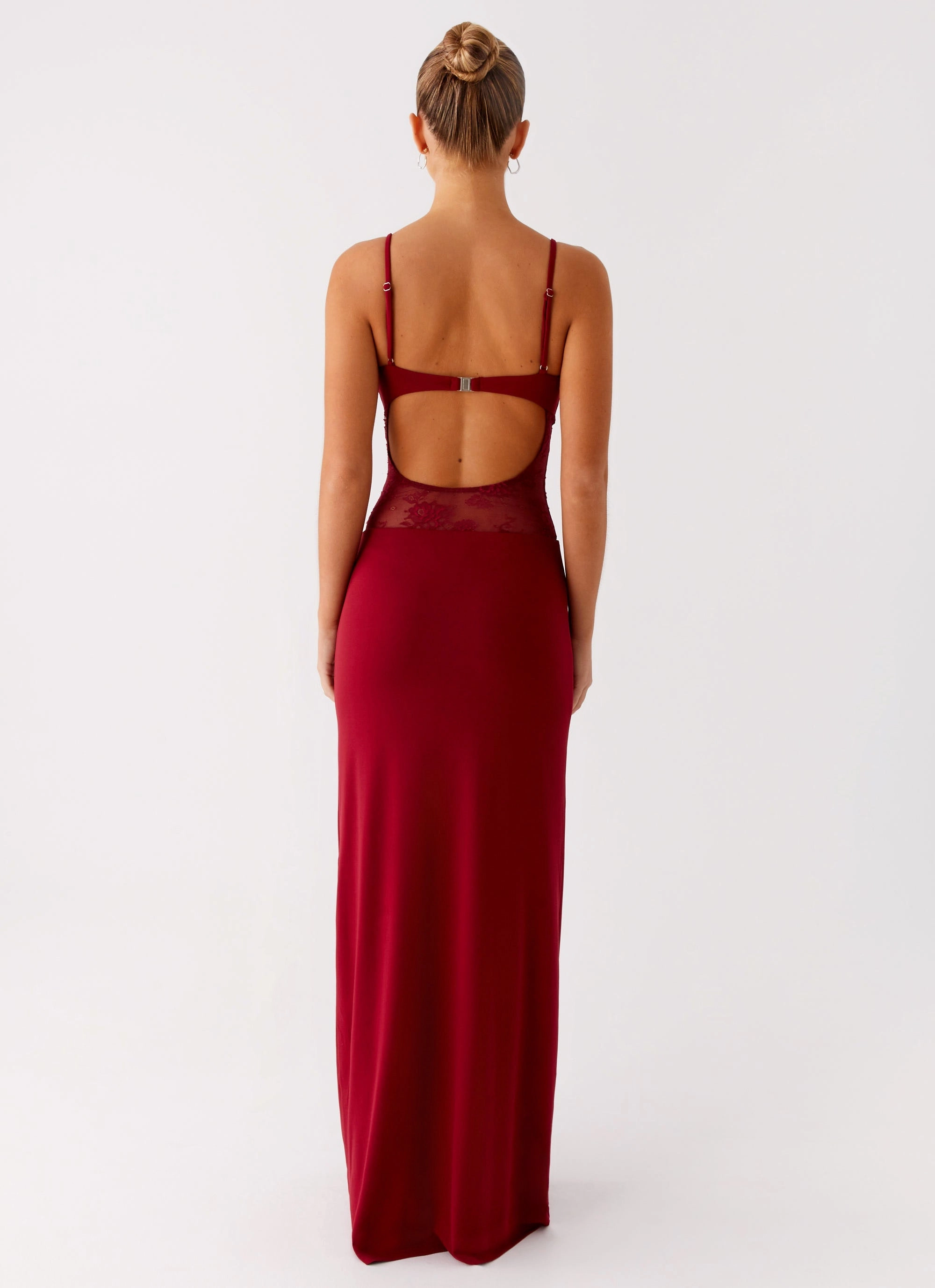 Bow Soft Envy Maxi Dress - Maroon