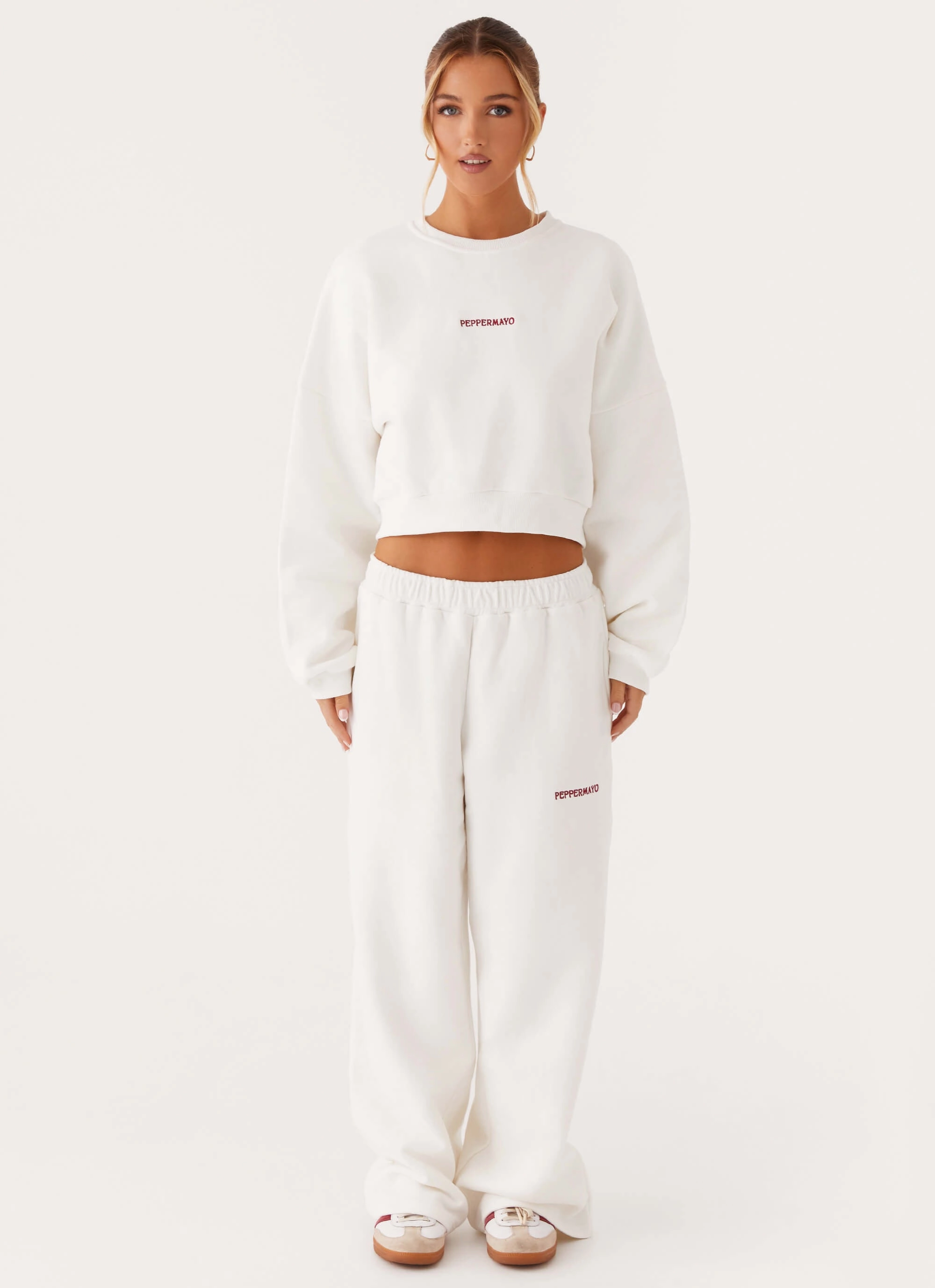 Signature Sweatpants - Ivory Roll-up style Flexible Knee Panels