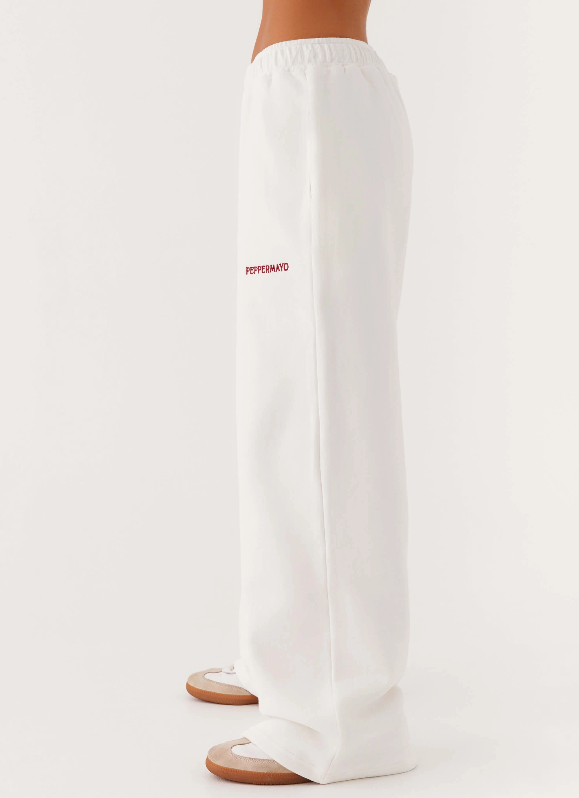 Structured Hemline Tagless label Signature Sweatpants - Ivory