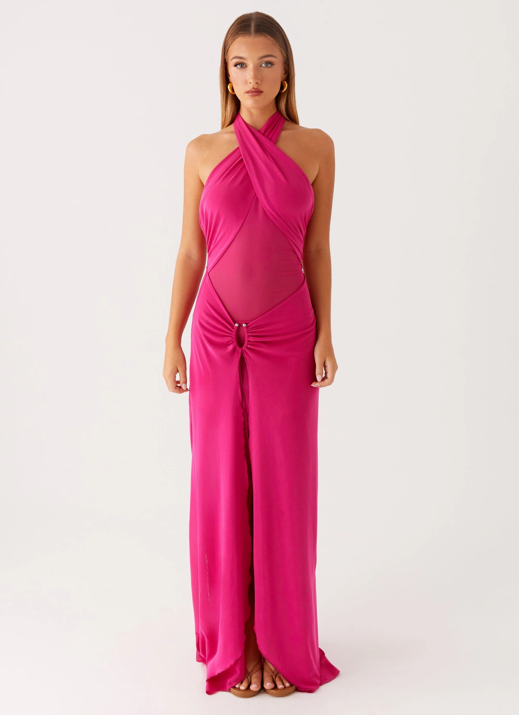 Pure Comfort Ericka Maxi Dress - Hot Pink