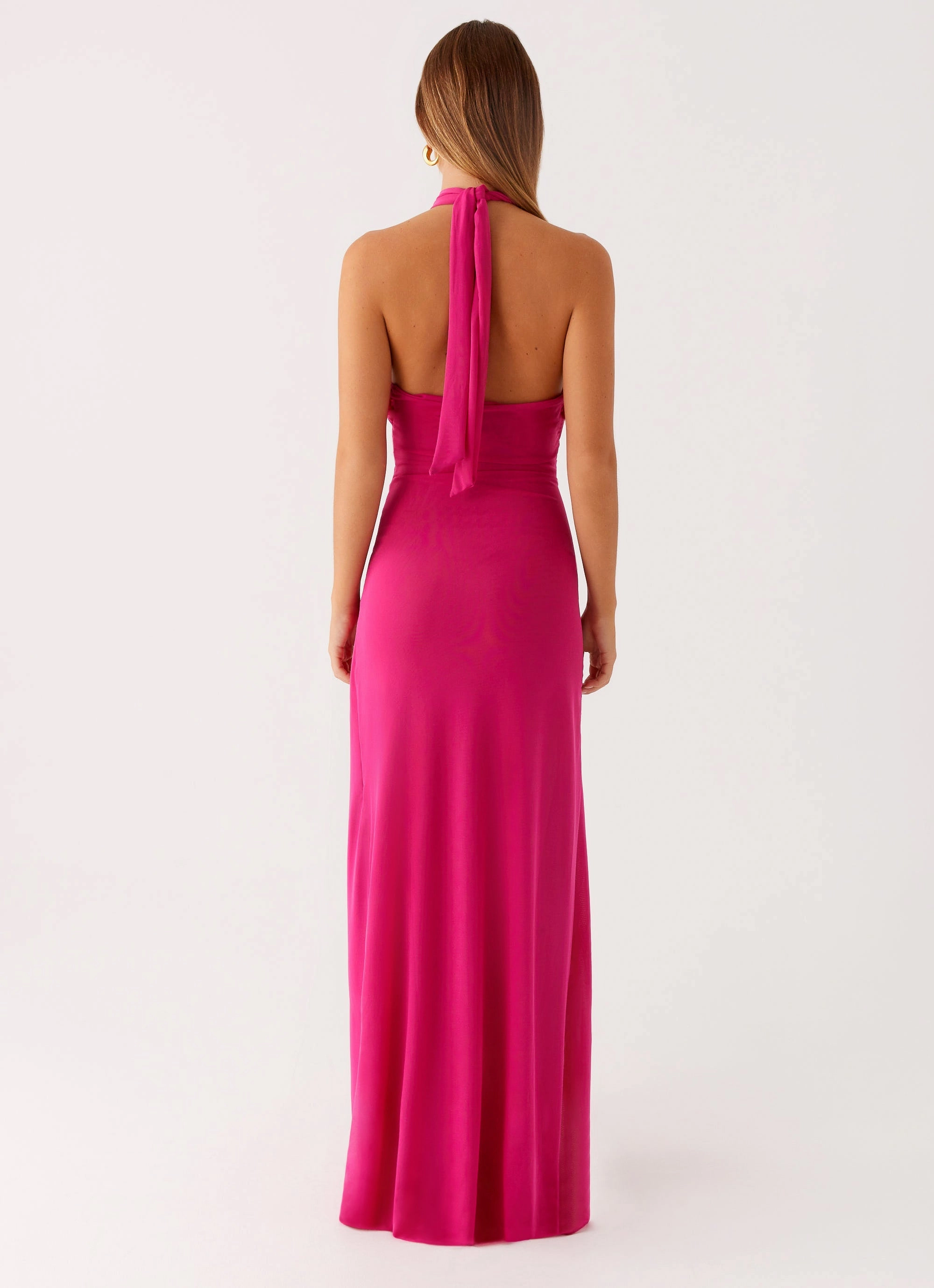Dreamy Drape flattering appearance Ericka Maxi Dress - Hot Pink
