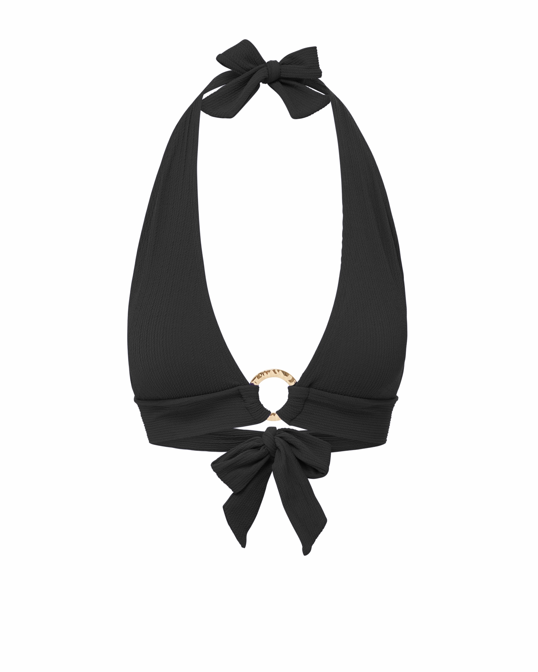 Form Fitting Swim Dress Erin Top Black Texture