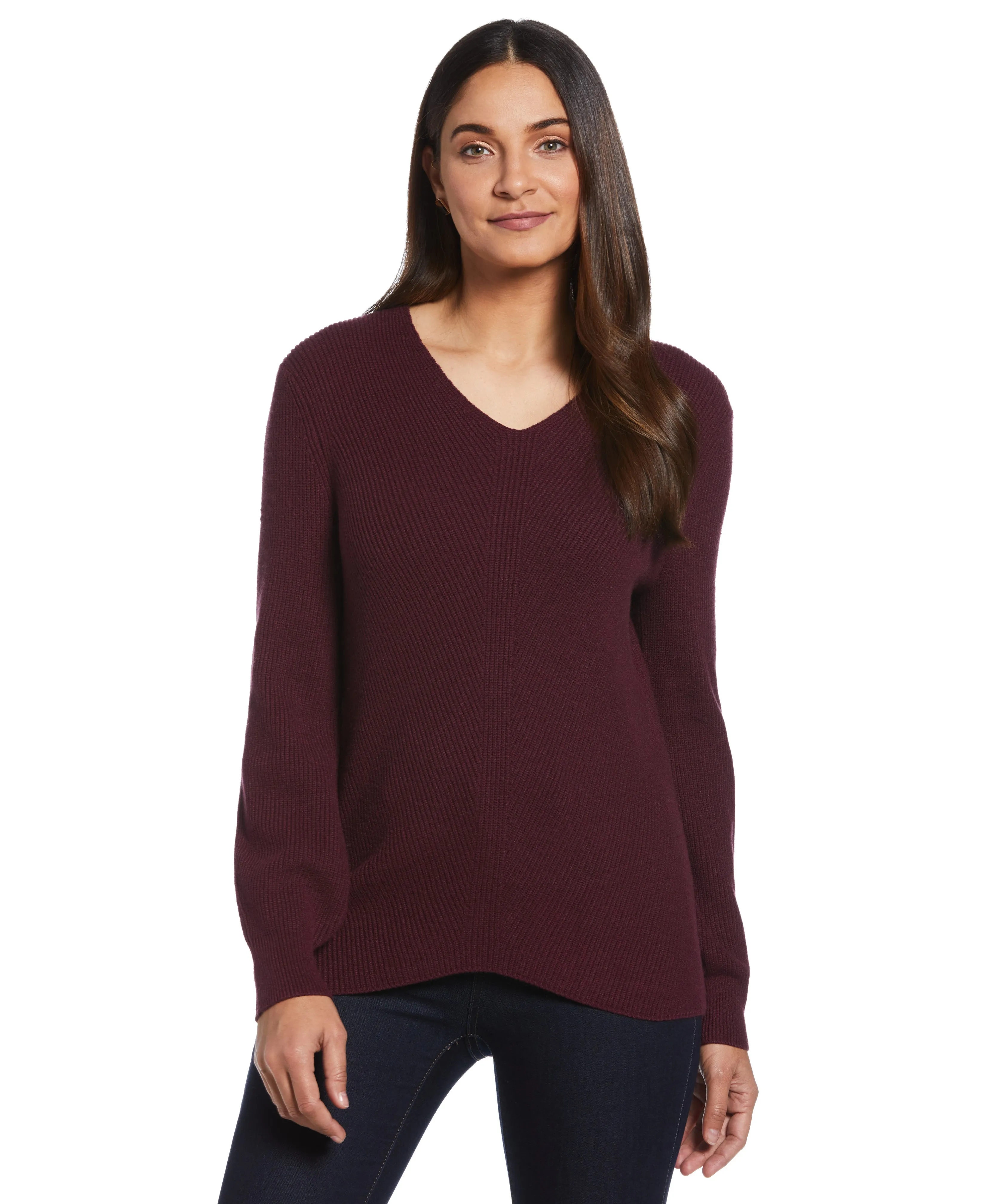 Essential Ribbed V-Neck Sweater Casual Layering