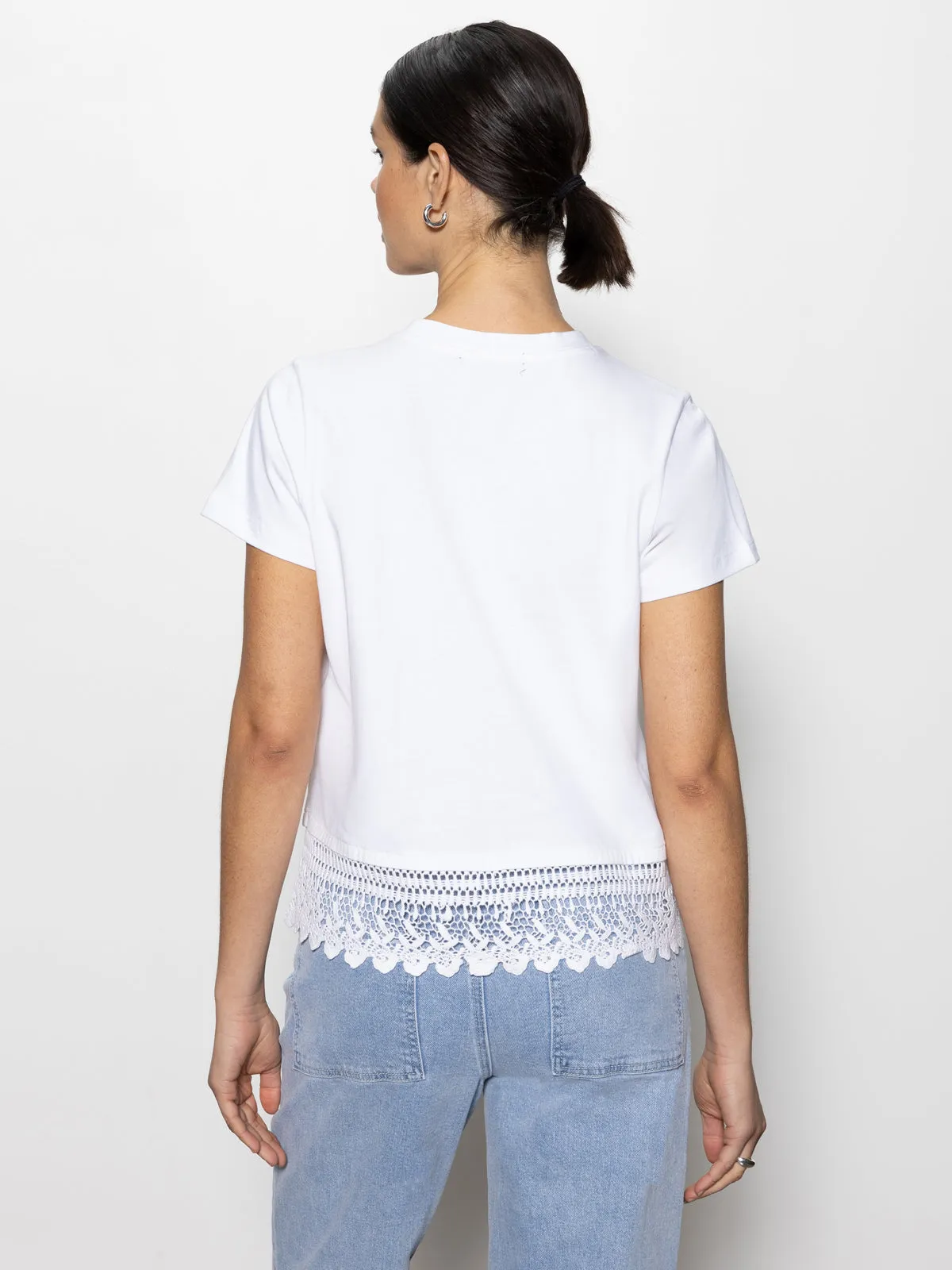 ReinforcedArmholes EcoFriendlyTexture Lace Remix Perfect Tee White