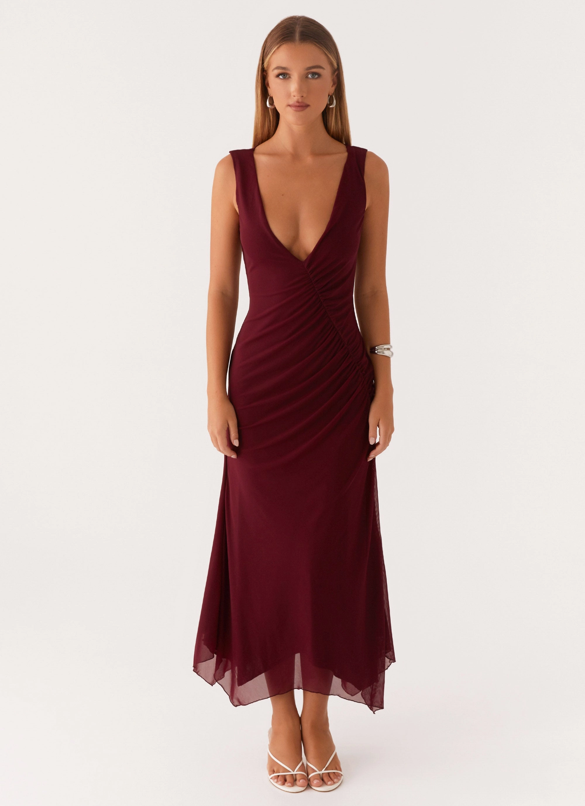 Seasonal Must-Have Murphy Maxi Dress - Deep Maroon