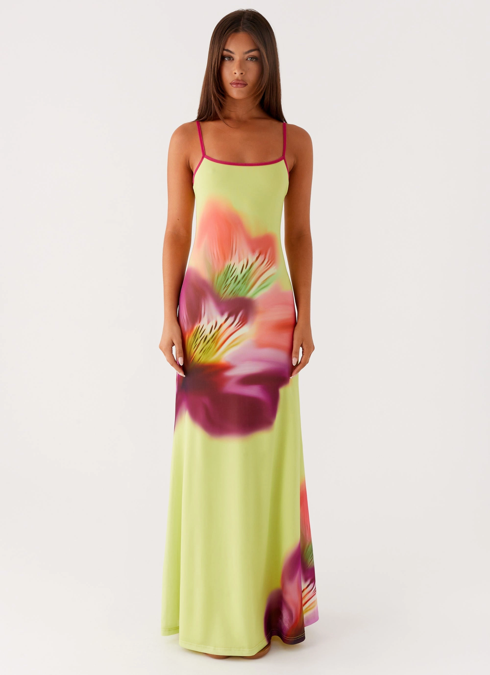 Everett Maxi Dress - Green Tropical Smooth Fit Perfect Layers