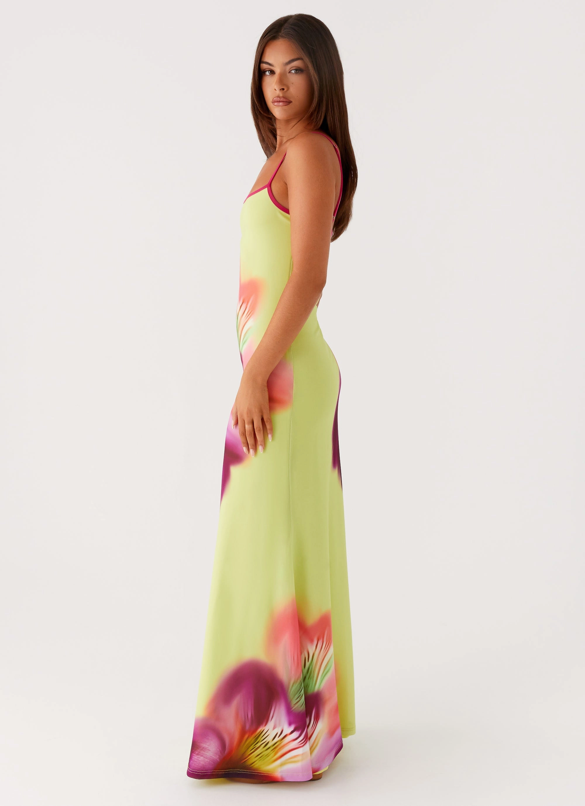 Everett Maxi Dress - Green Tropical Lace-Trim