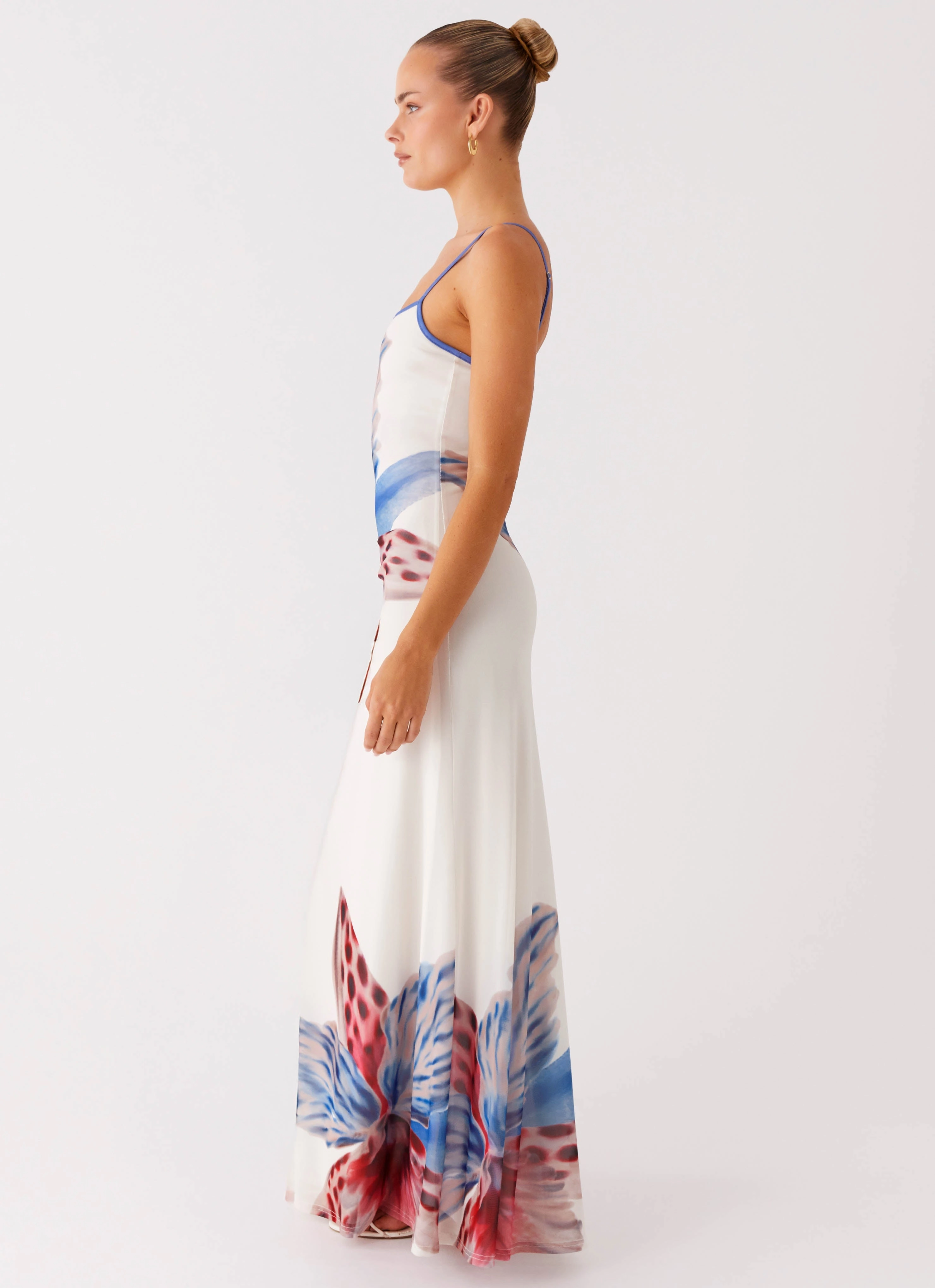 Warranty-Included Relaxed Fit Everett Maxi Dress - White Sea Bloom