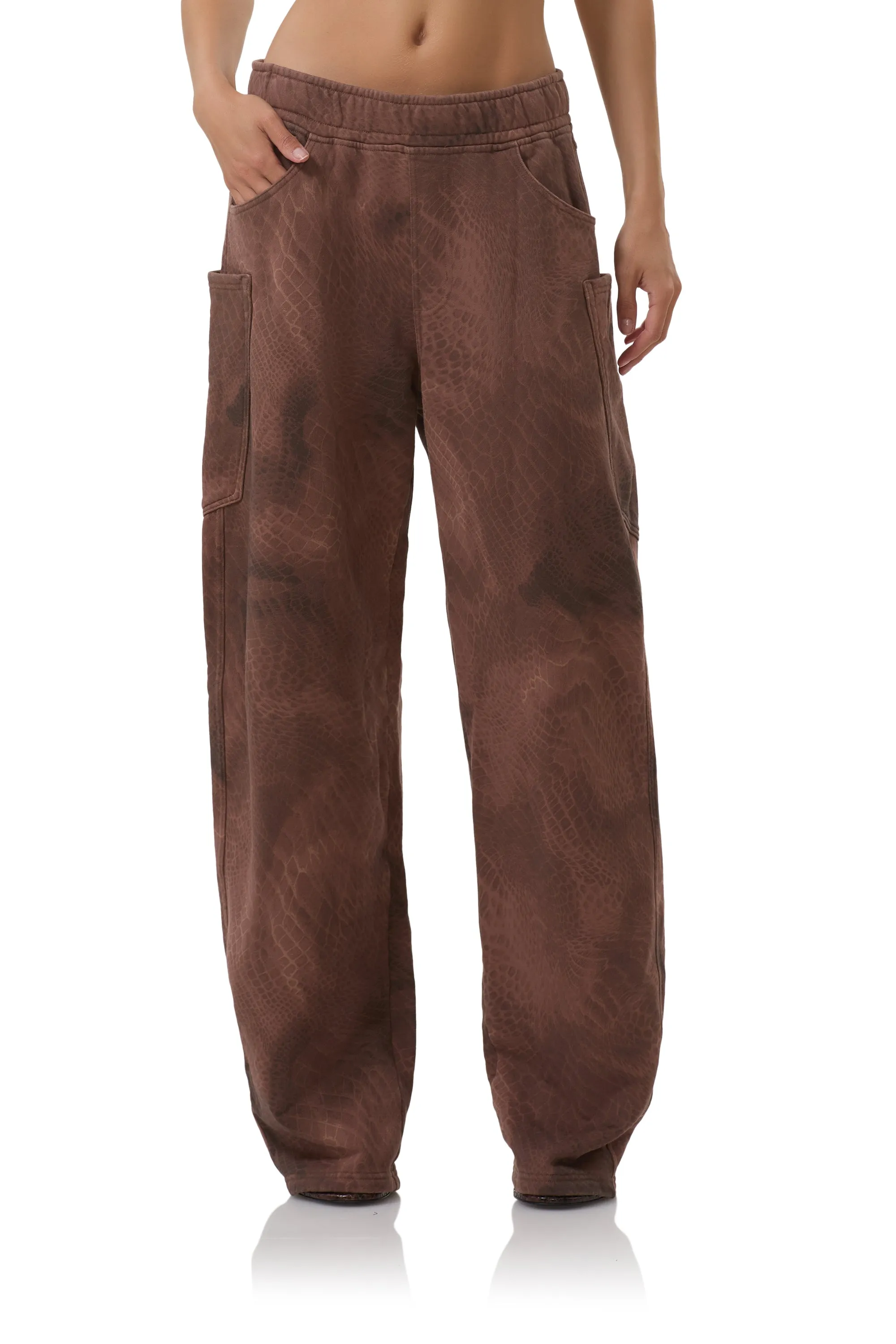 Ryan Barrel Sweatpant - Brown Snake Travel Ready Effortless Wear