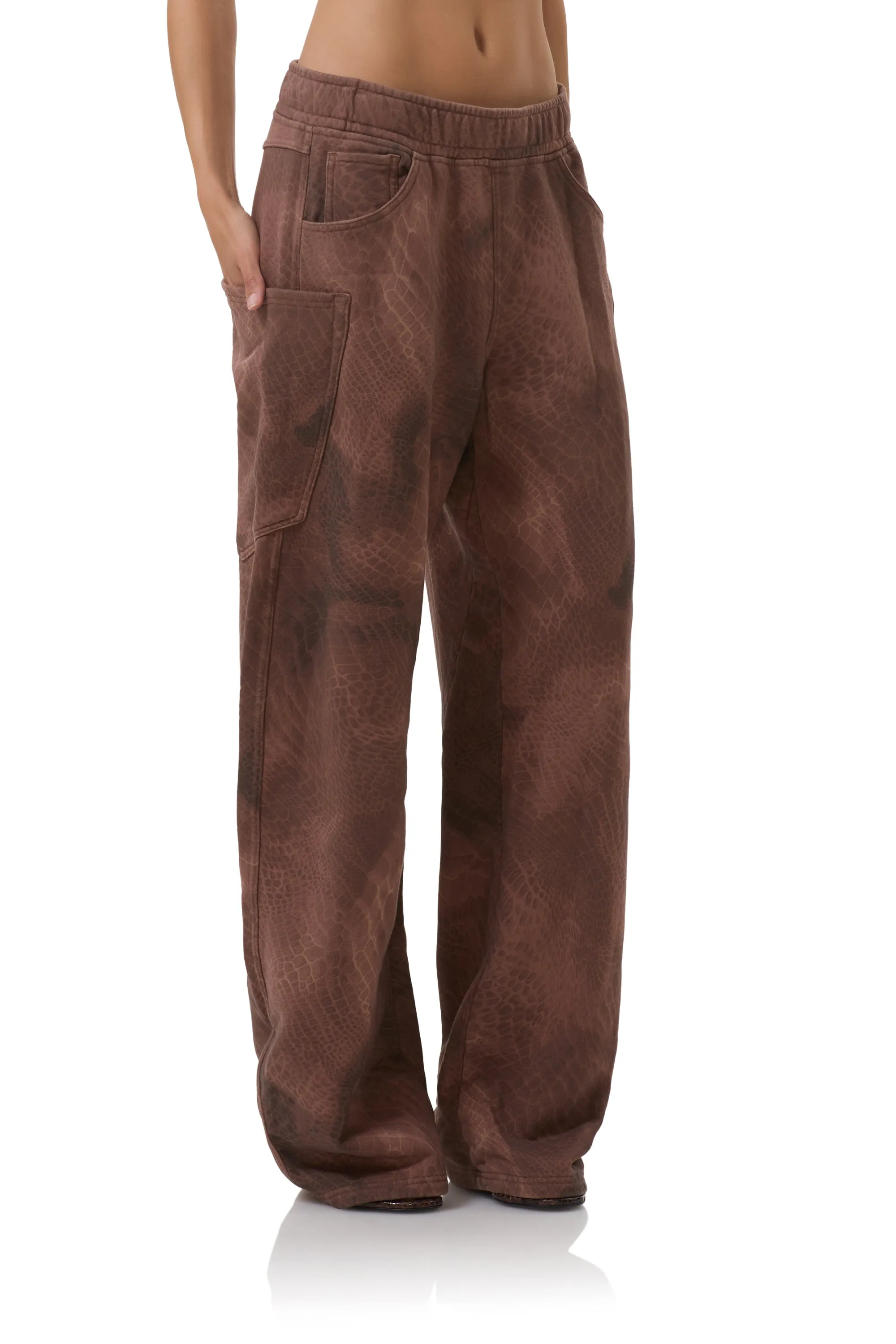 Ryan Barrel Sweatpant - Brown Snake Functional Waist Sport Performance