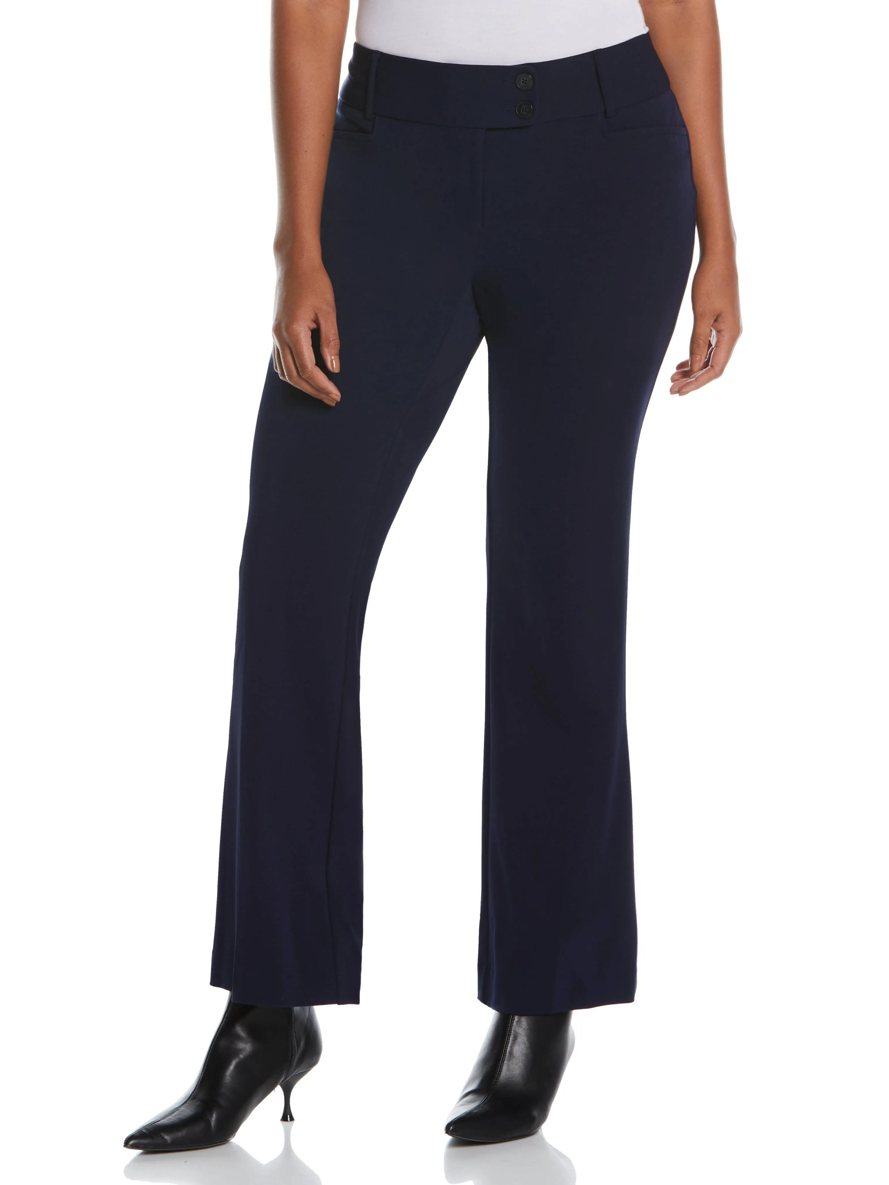 Non Clip Versatile Design Gabardine Bootcut Pant - Curvy Fit