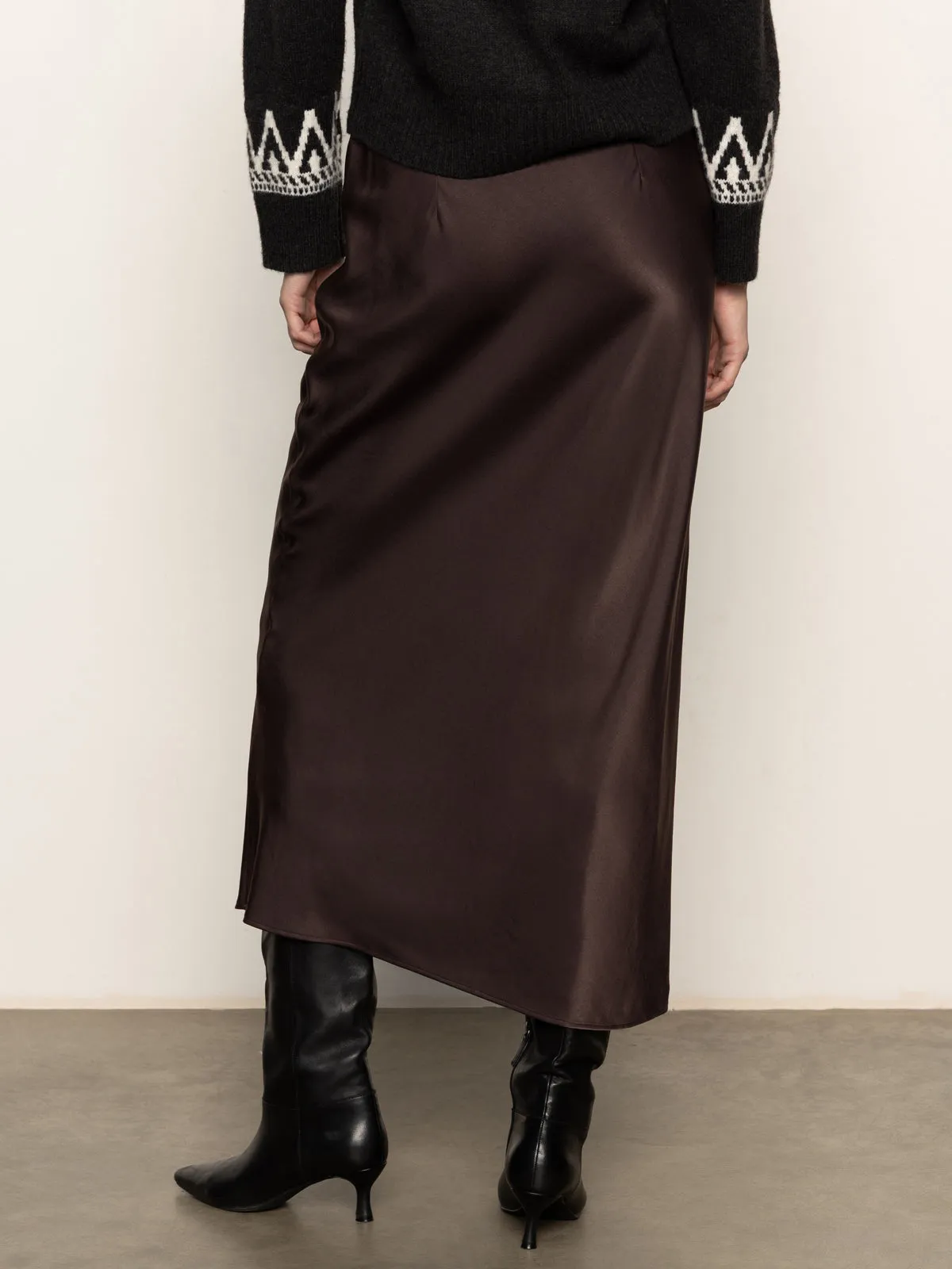 Smart Casual Two Tone Trim Everyday Maxi Skirt Semi Sweet