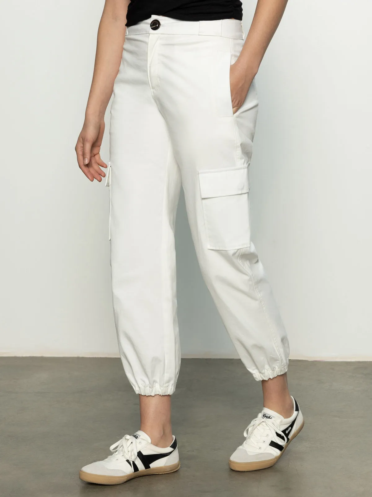 Take Over Jogger Mid-Rise Pant Bleached White Bi Stretch Fabric HighRiseWaist