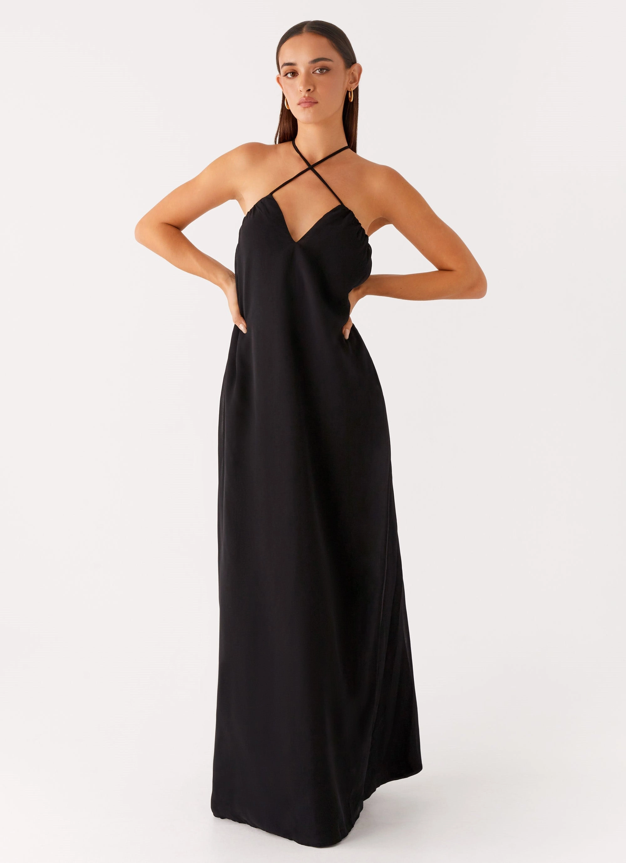 Saba Maxi Dress - Black Flattering Silhouette