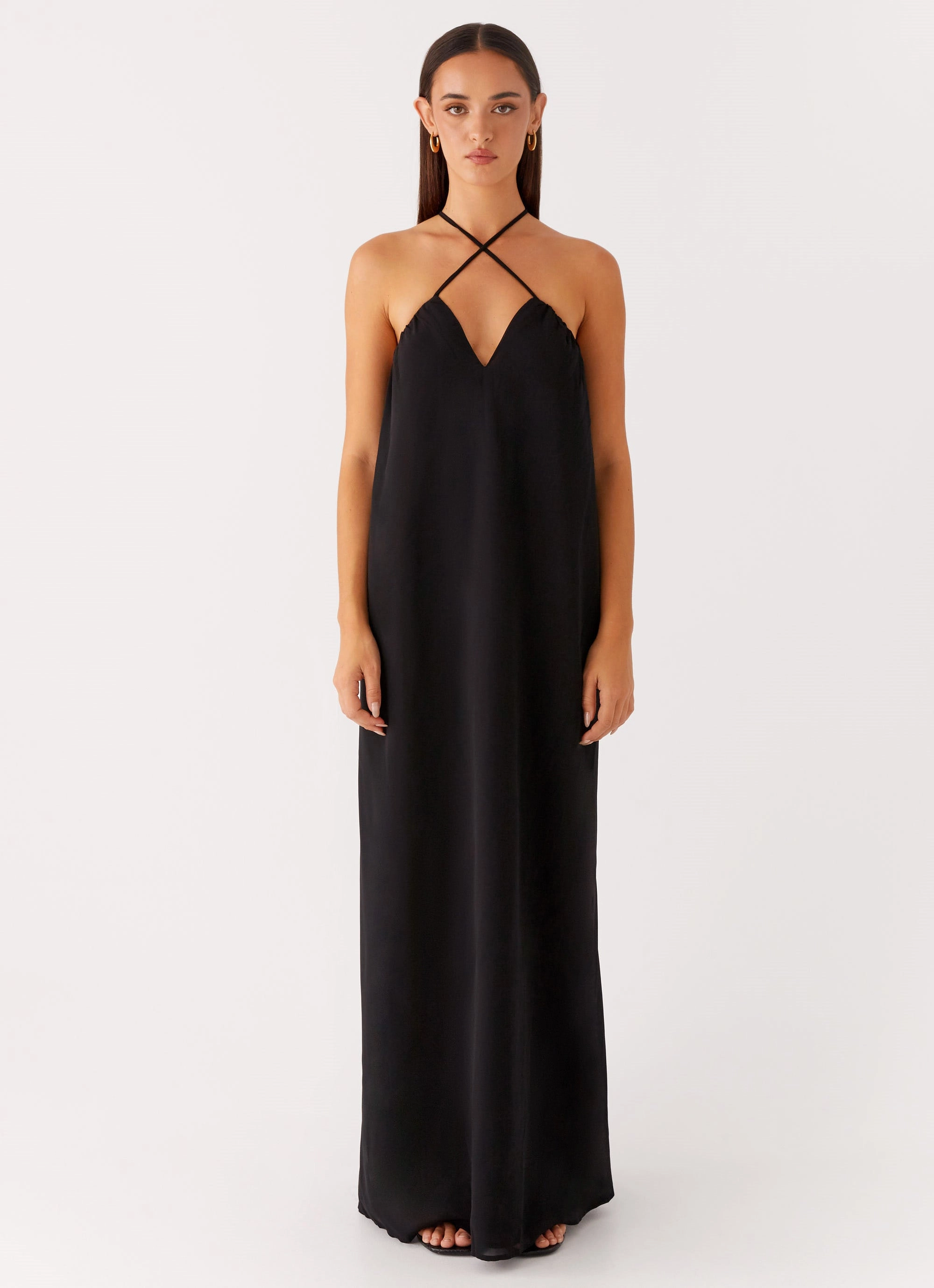 Flared shape Saba Maxi Dress - Black