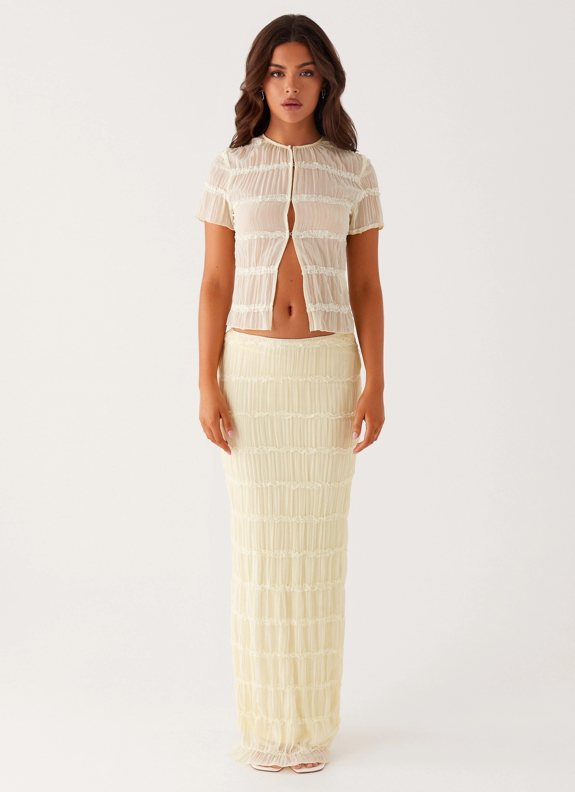 Fashion Collab Daydreaming Low Rise Maxi Skirt - Yellow