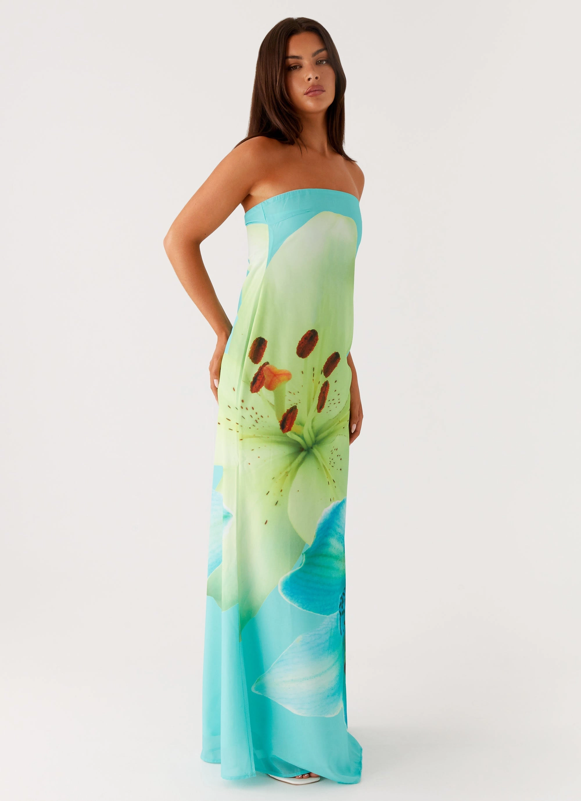 Travel Vibe Darcy Maxi Dress - Turquoise Floral