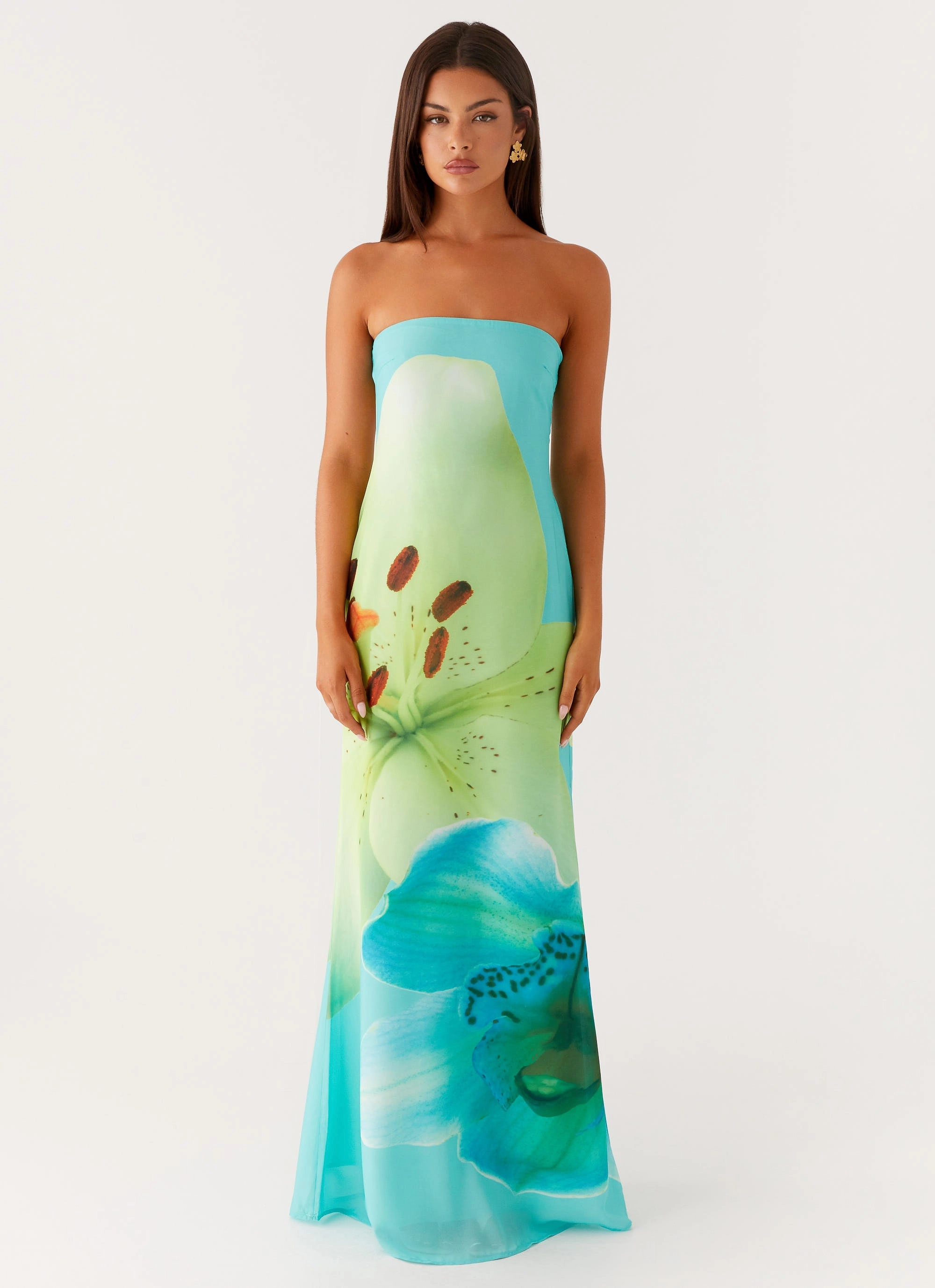 Smart Blend Work Vibes Darcy Maxi Dress - Turquoise Floral