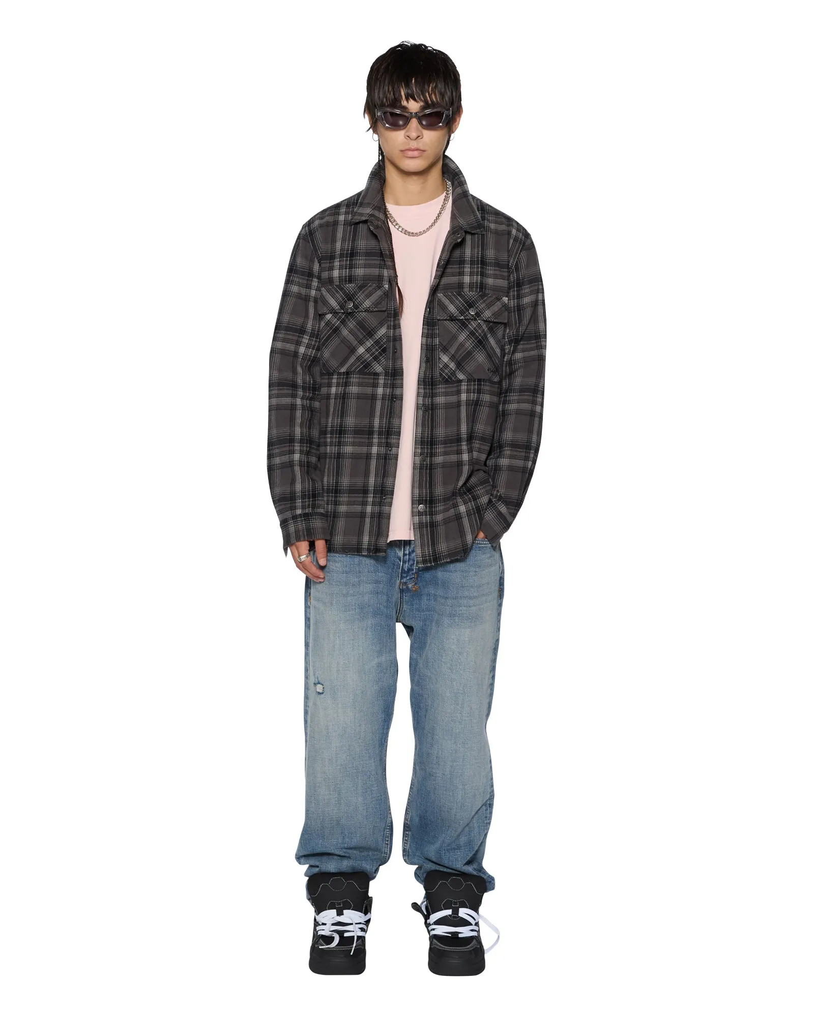 SNAKEBITE SHIRT CHECK CHARCOAL Athletic Wear Fun Patterns