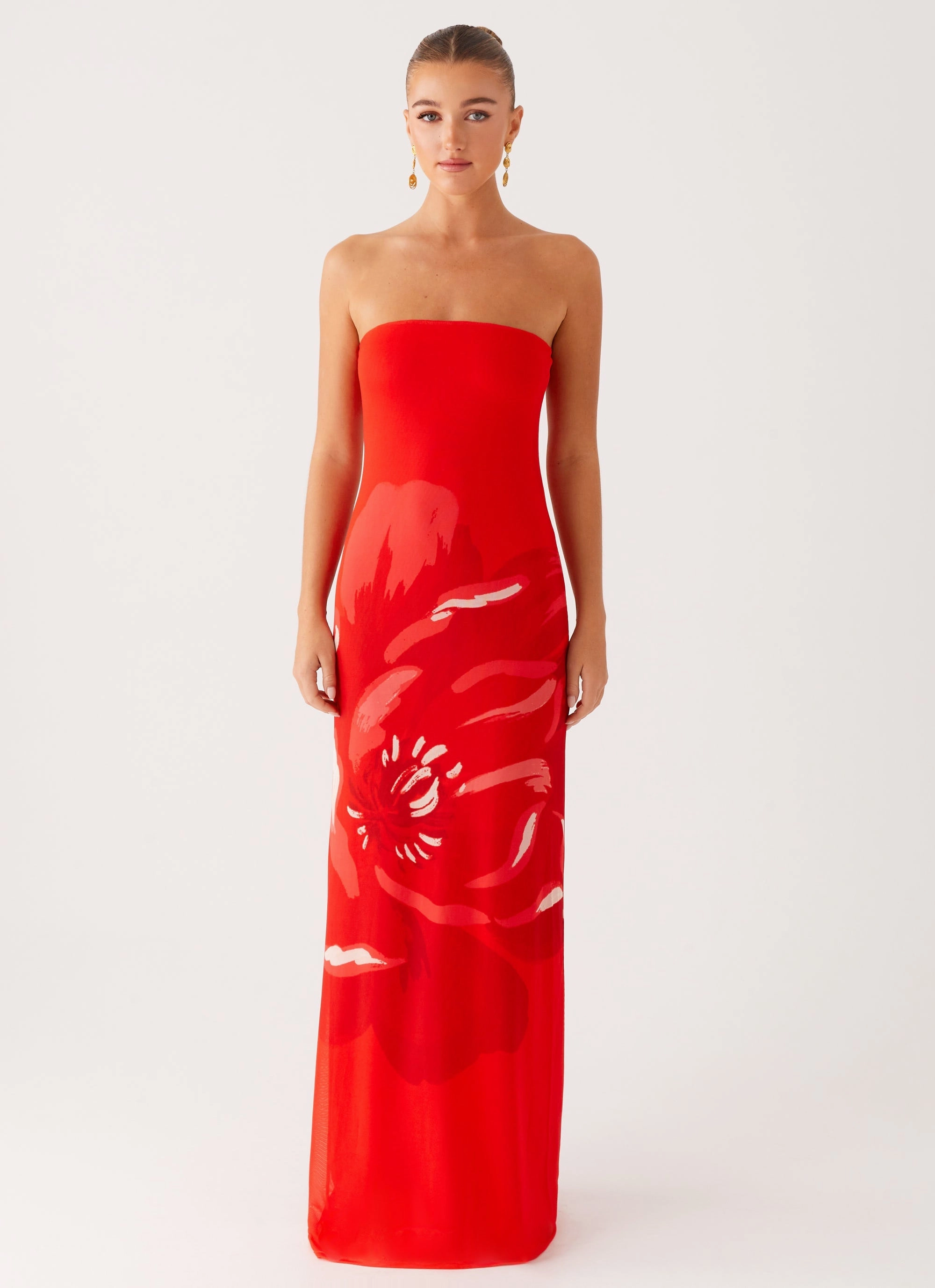 Youthful Style Modern Texture Fabian Maxi Dress - Red