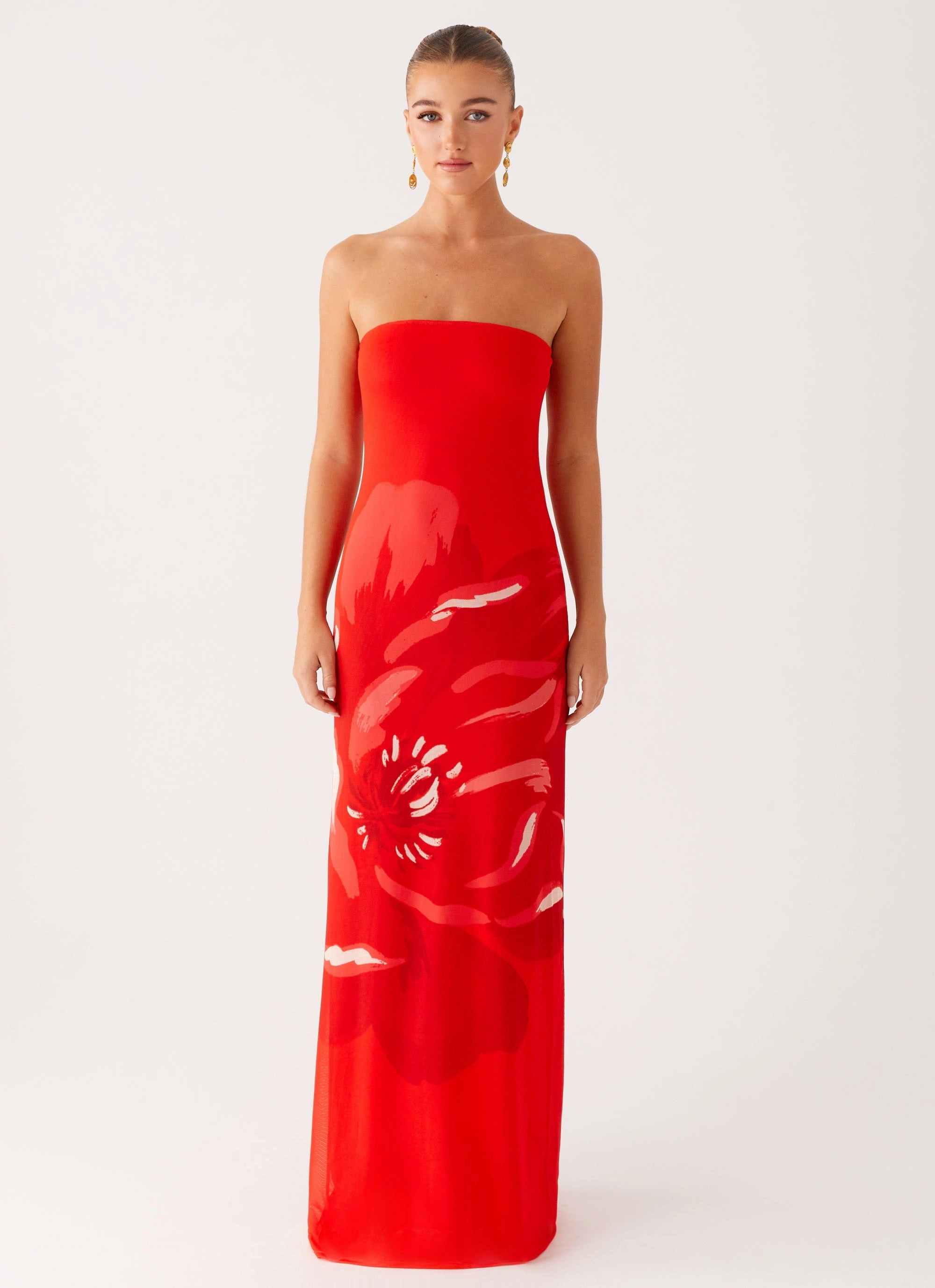 Fabian Maxi Dress - Red Cool Season Bright Colors